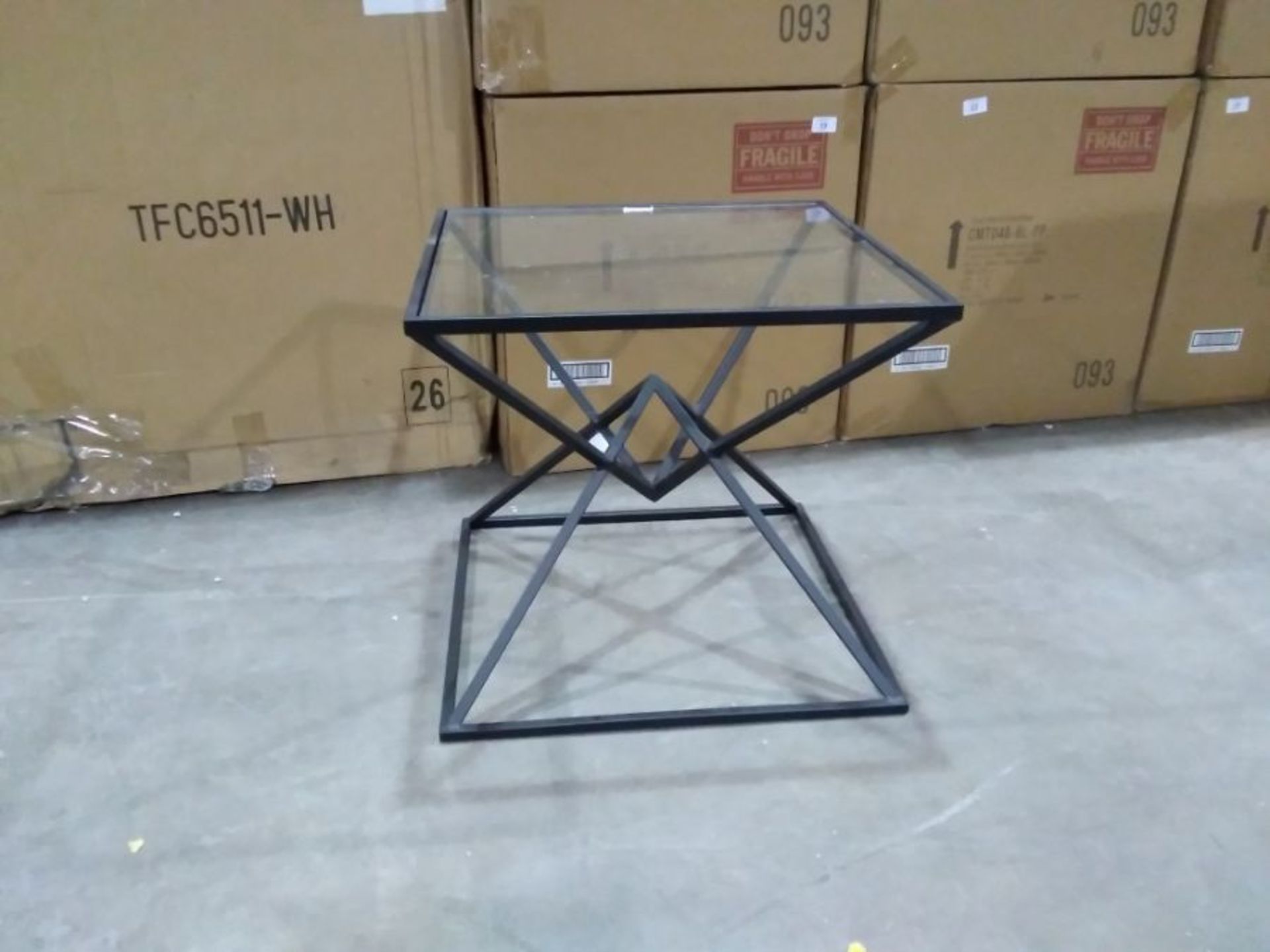 PARISIENNE BLACK SMALL METAL COFFEE TABLE (BOXED,