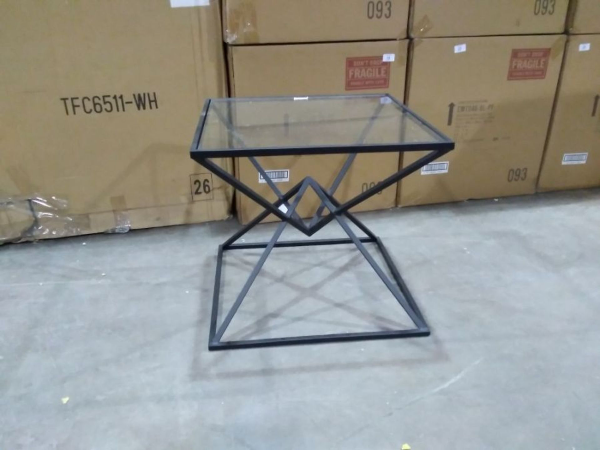 PARISIENNE BLACK SMALL METAL COFFEE TABLE (BOXED, RETURN, NOT CHECKED)