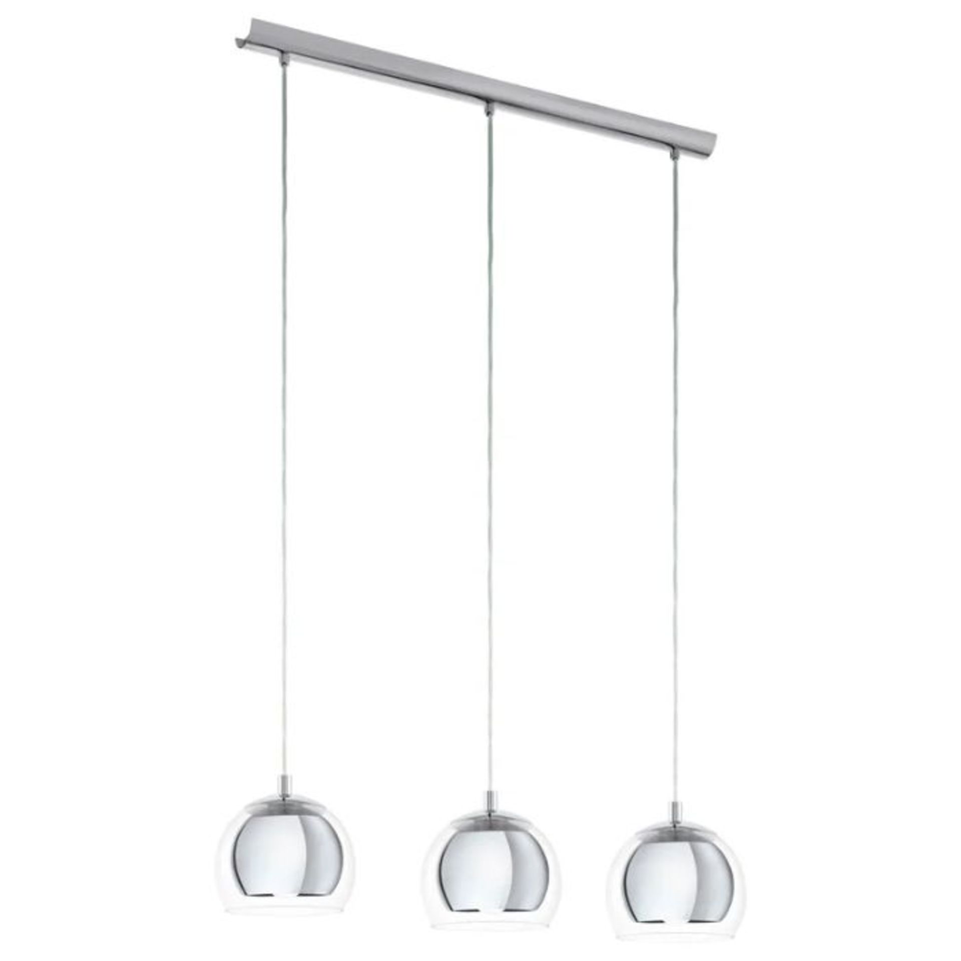 Zipcode Design, Saylor 3 - Light Kitchen Island Pendant (CHROME/GLASS) - RRP £110.55 (EGF469027728/