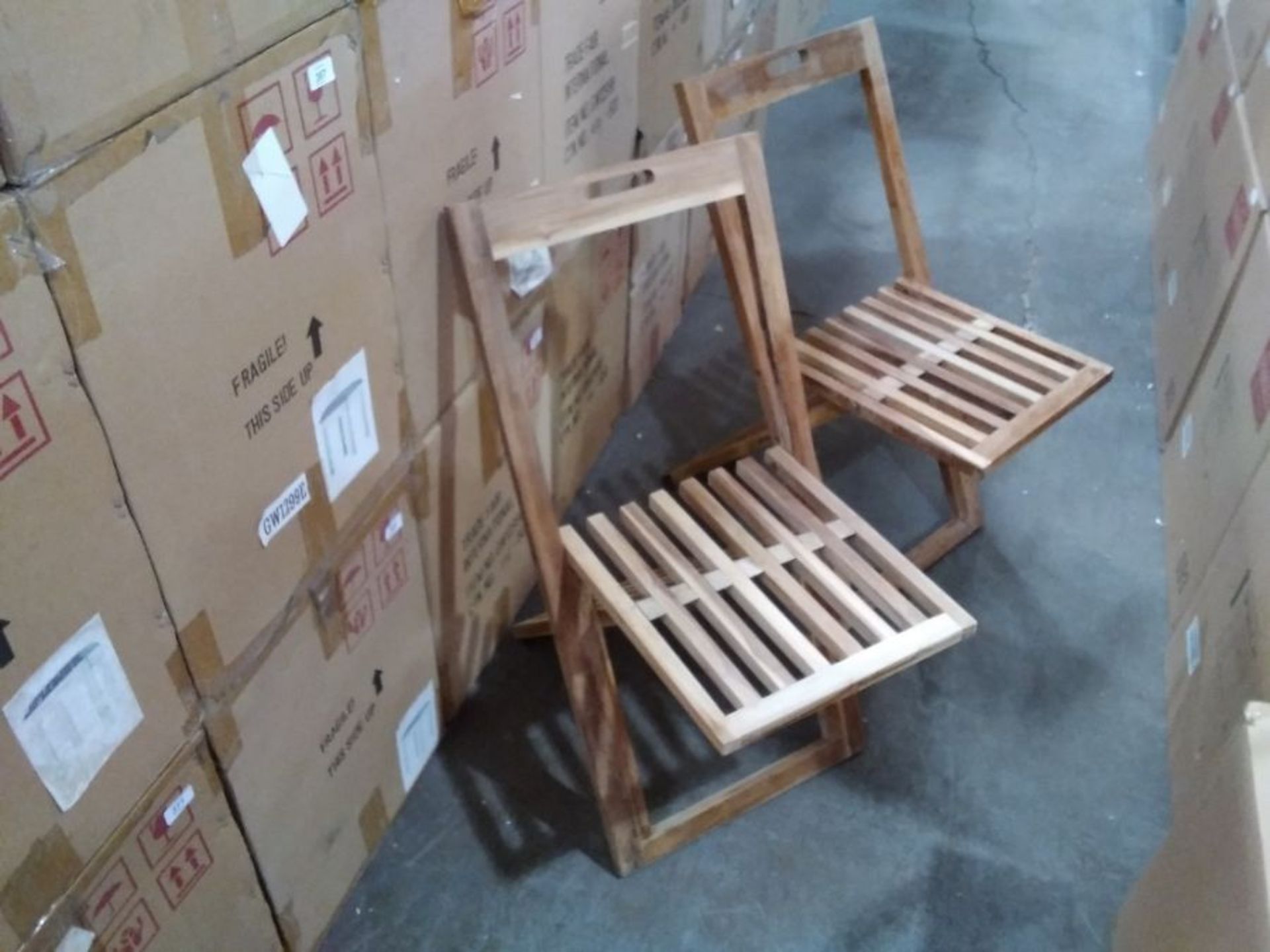 GHOST WOODEN FOLDING CHAIRS X 2 (BOXED NOT CHECKED - Image 2 of 2