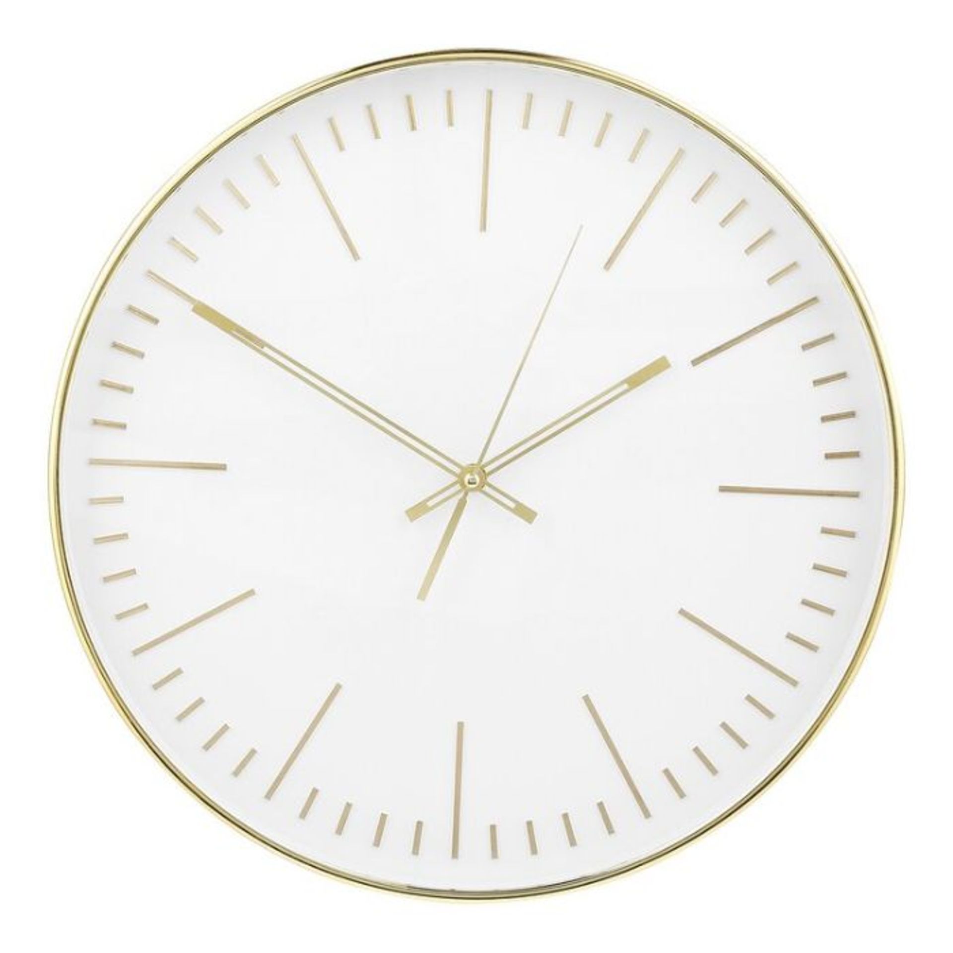 Metro Lane, Foxworth 40cm Wall Clock (WHITE & GOLD) - RRP £30.99 (OBSC1454 - 28166/22)