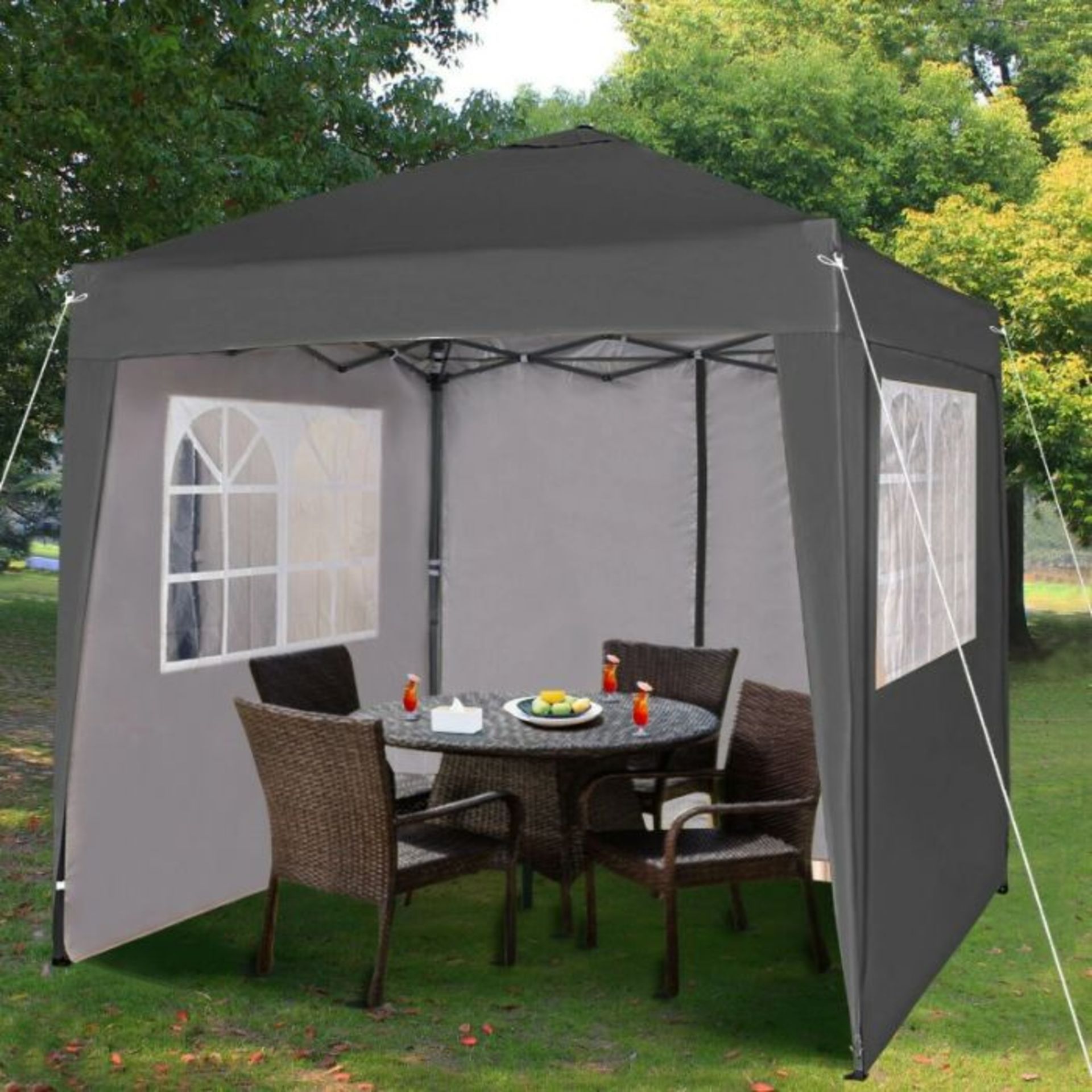 Dakota Fields, 2x2m Red Gazebo Side Panel (GREY) RRP -£87.99 (27536/18 - GEEK1308) (RETURN, NOT CHEC