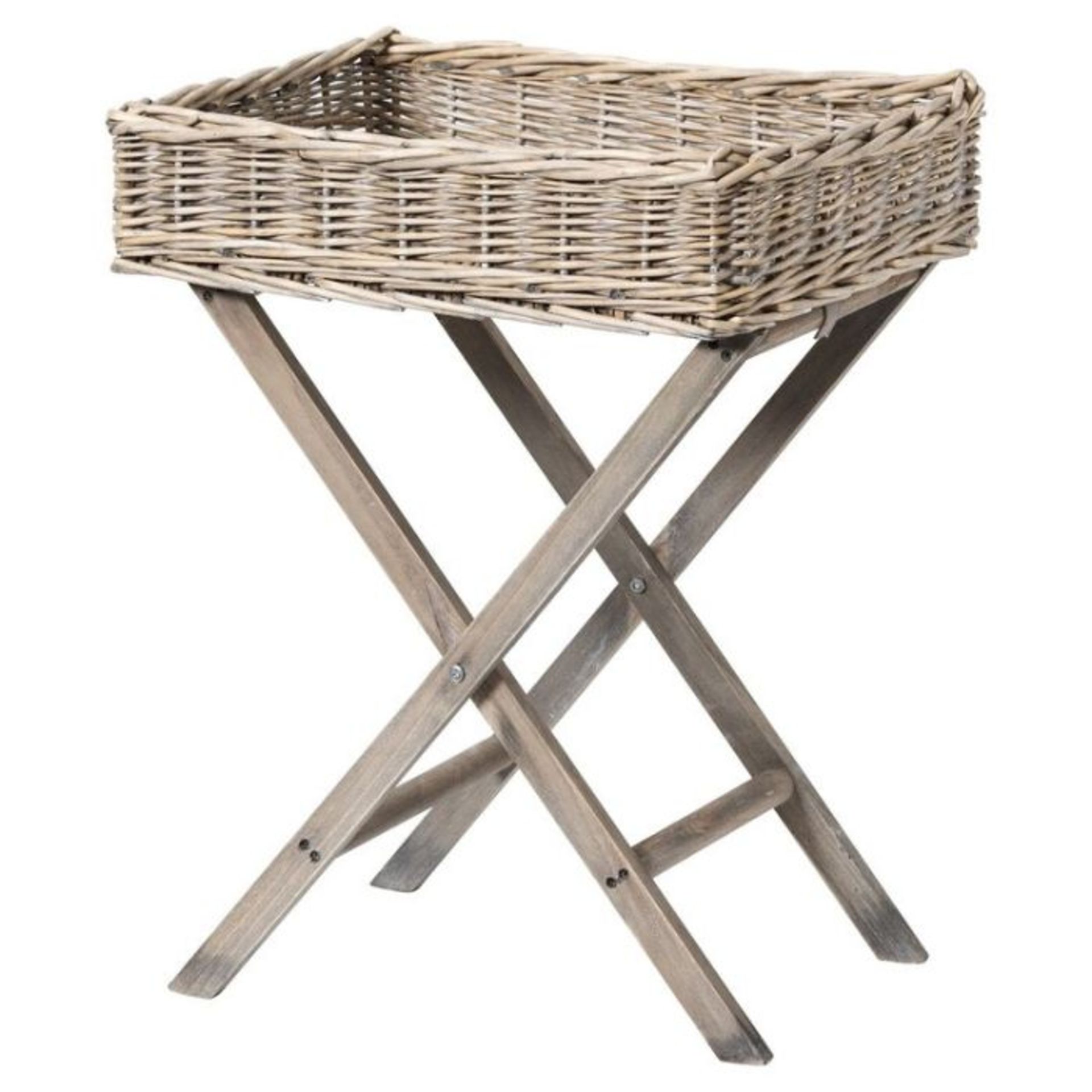 Brambly Cottage, Cilla Large Basket Butler Serving Tray (GREY) (50cm W X 48cm X 61cm H) - RRP £74.99