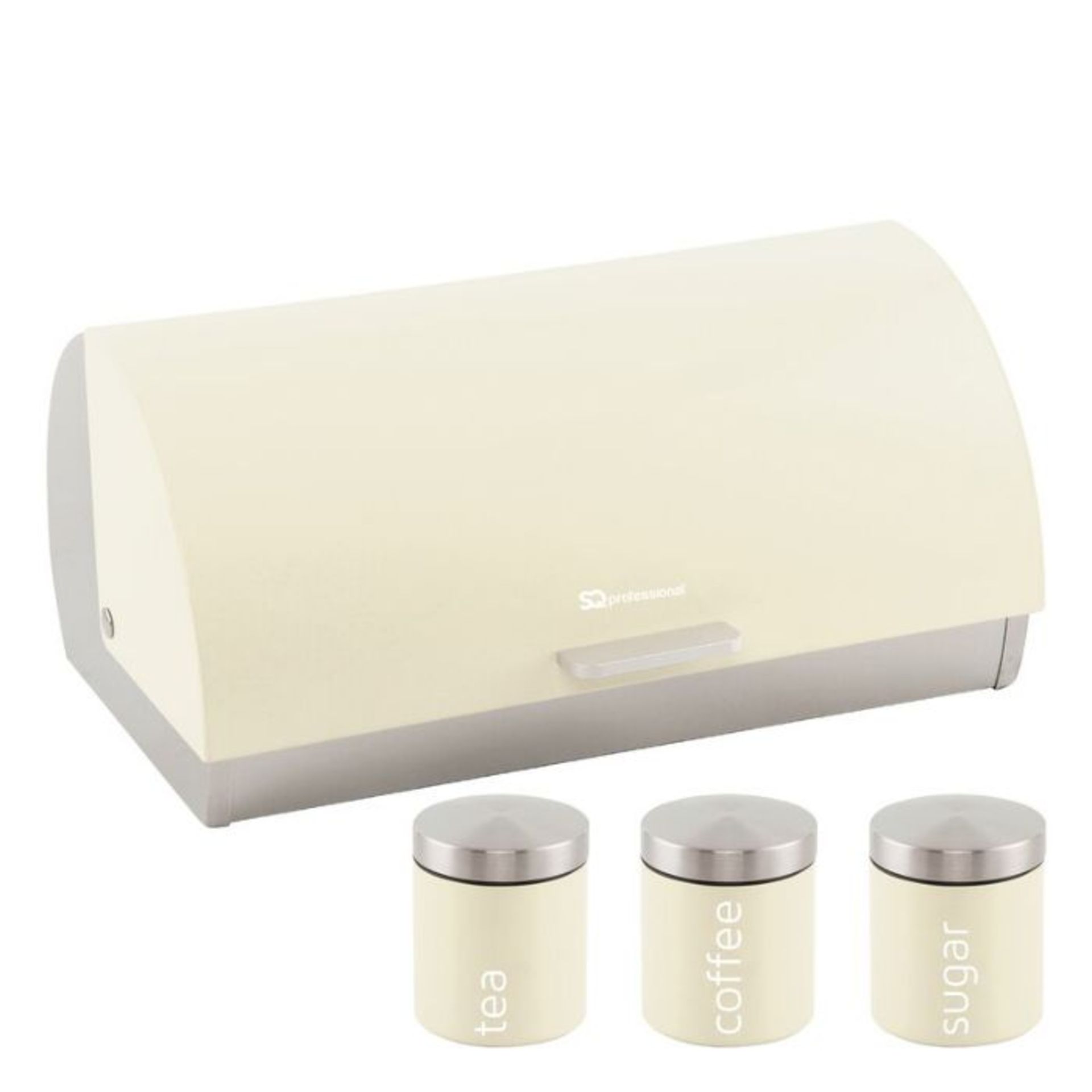 SQ Professional, Dainty 4 Piece Kitchen Canister Set (CREAM) (SMALL DENT ON BREAD BIN) (25523/39)