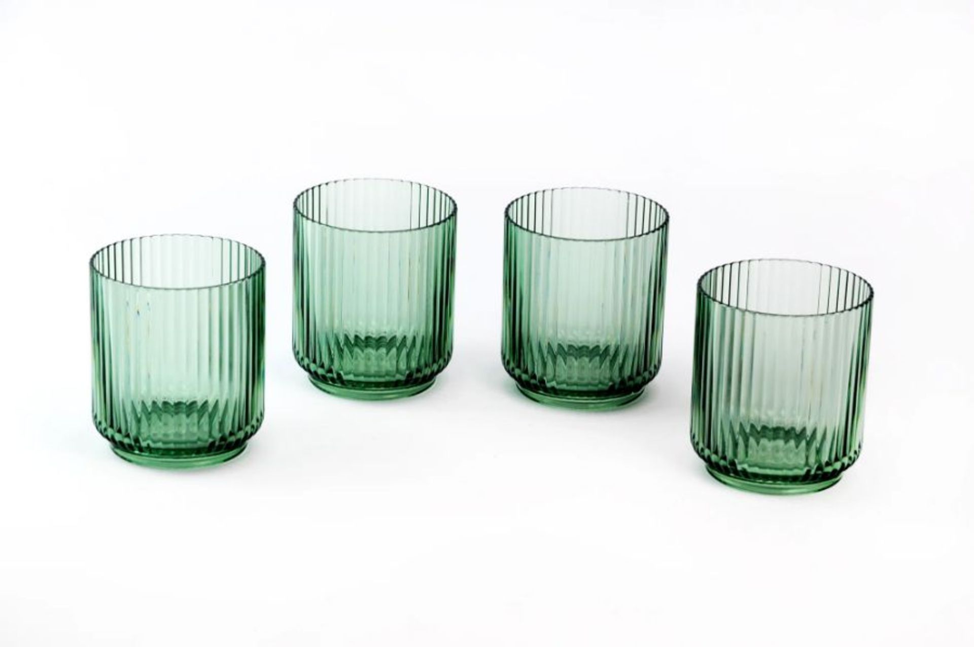 Tar Hong, Set of 16 Ridged 400ml Plastic Glassware Set (CLEAR) - RRP £56.99 (QEFF1614 - 28101/8 -