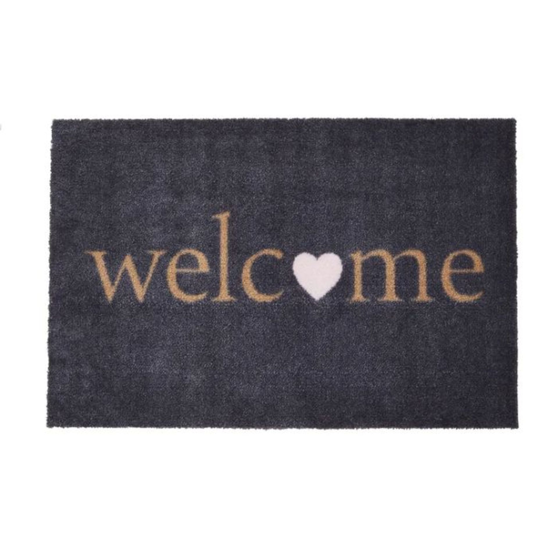 17 Stories, Calvin-James Welcome Heart Doormat (50cm W X 75cm L X 1.5cm H) - RRP £18.99 (