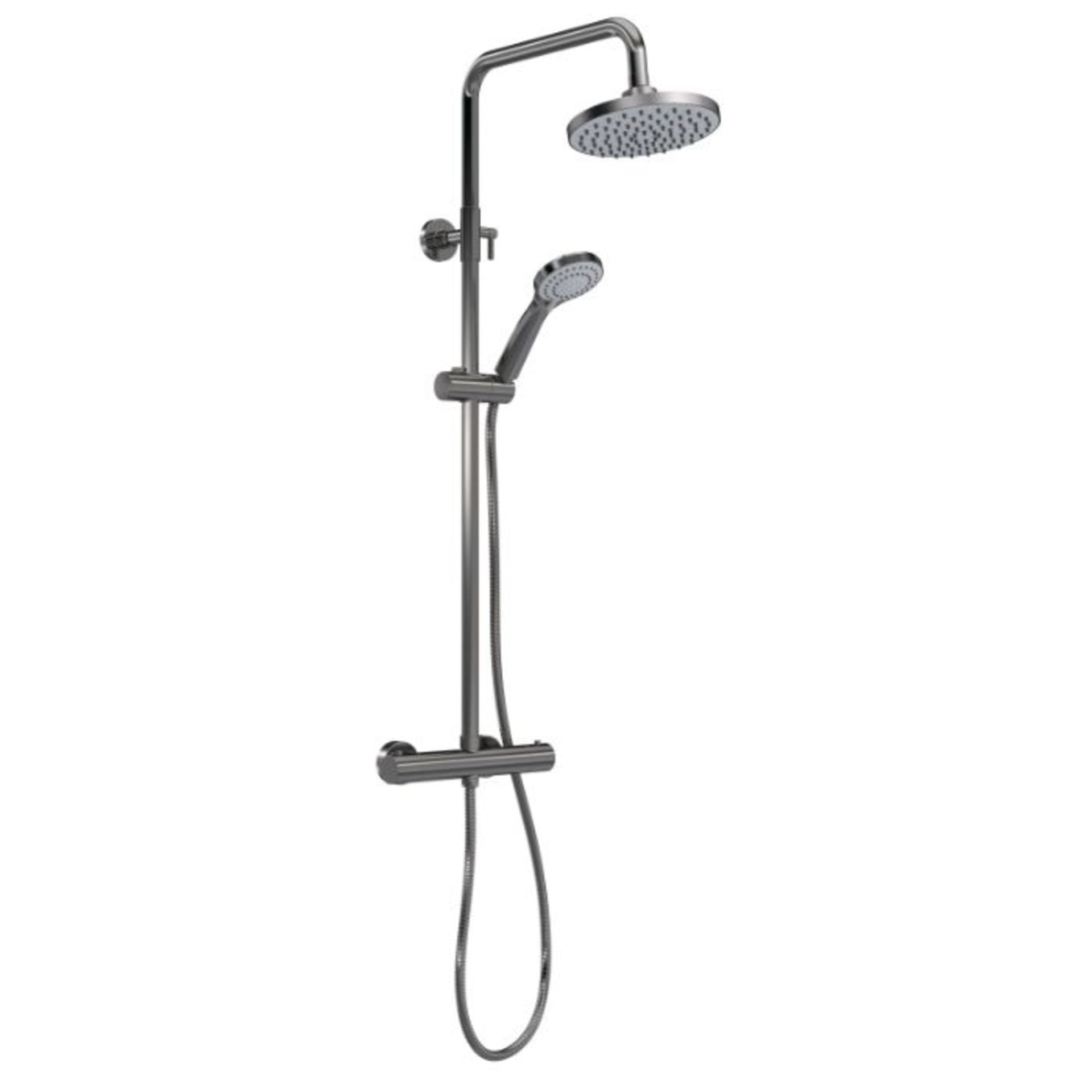 Nuie, Equate Slimline Round Thermostatic Shower Set (SILVER FINISH) (1290cm H) - RRP £156.95 (