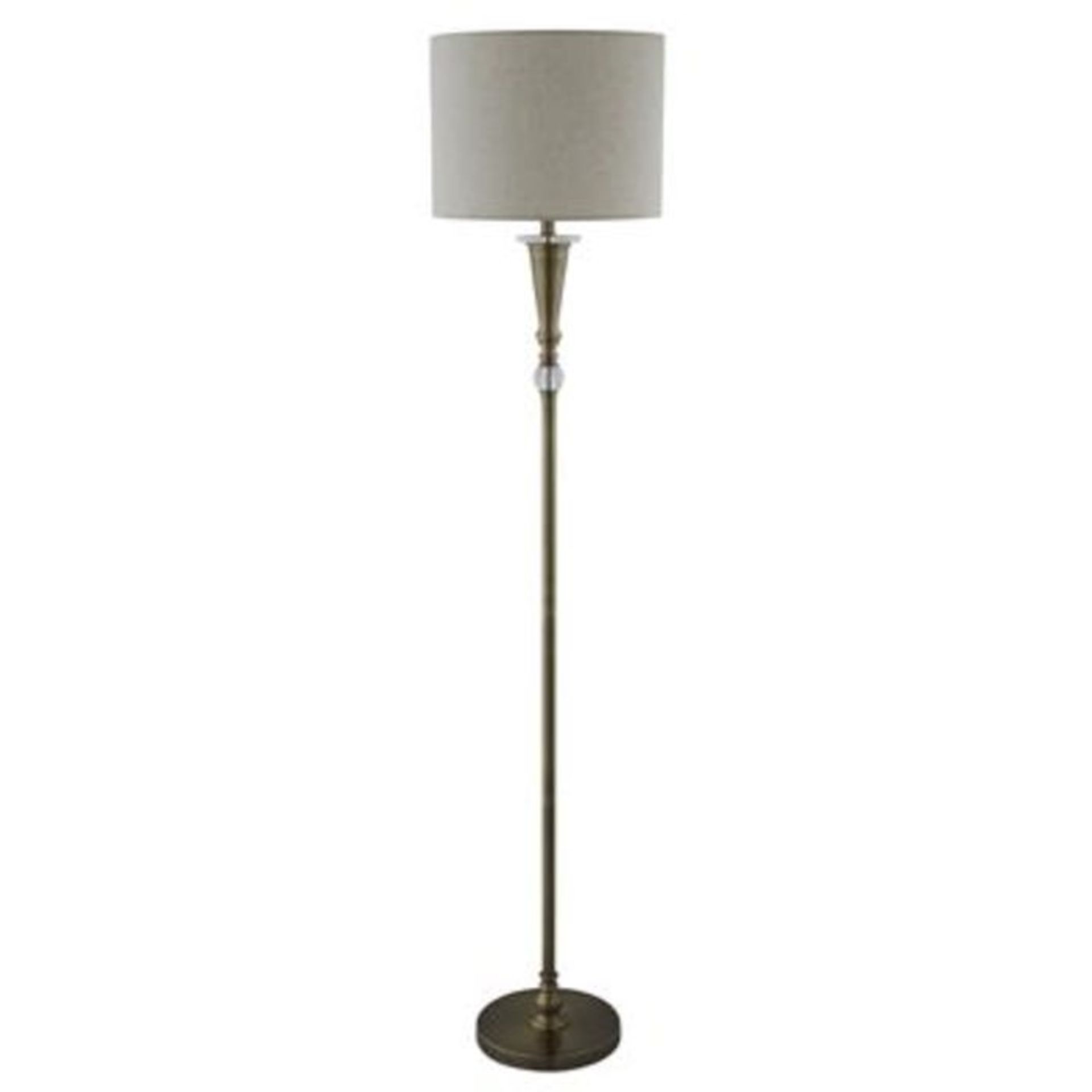 Oscar 165cm Floor Lamp (ANTIQUE BRASS & LINEN SHADE)