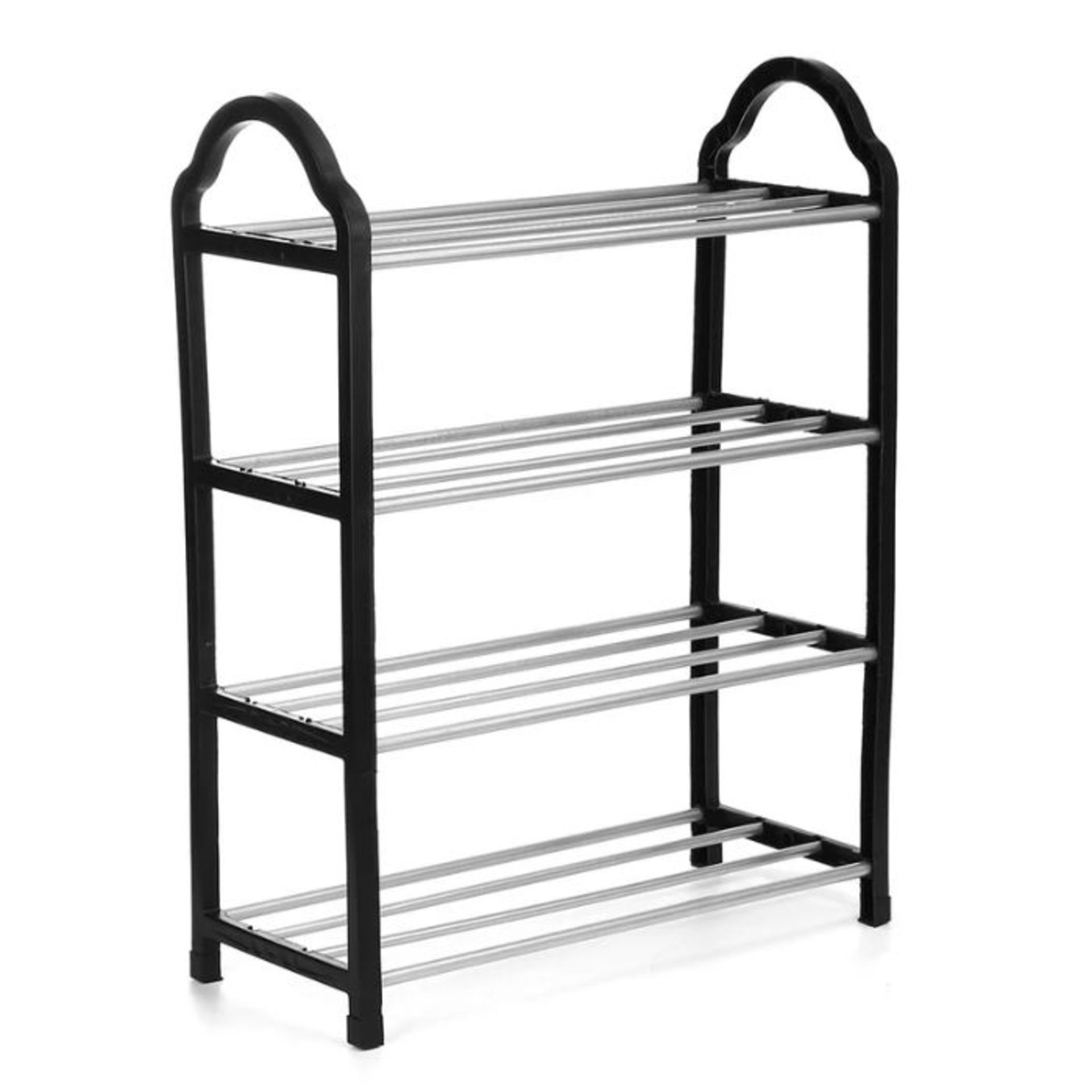 Rebrilliant, 8 Pair Shoe Rack (BLACK) (59cm H X 42cm W X 18.2cm D) - RRP £19.99 (TGHV1212 - 28101/