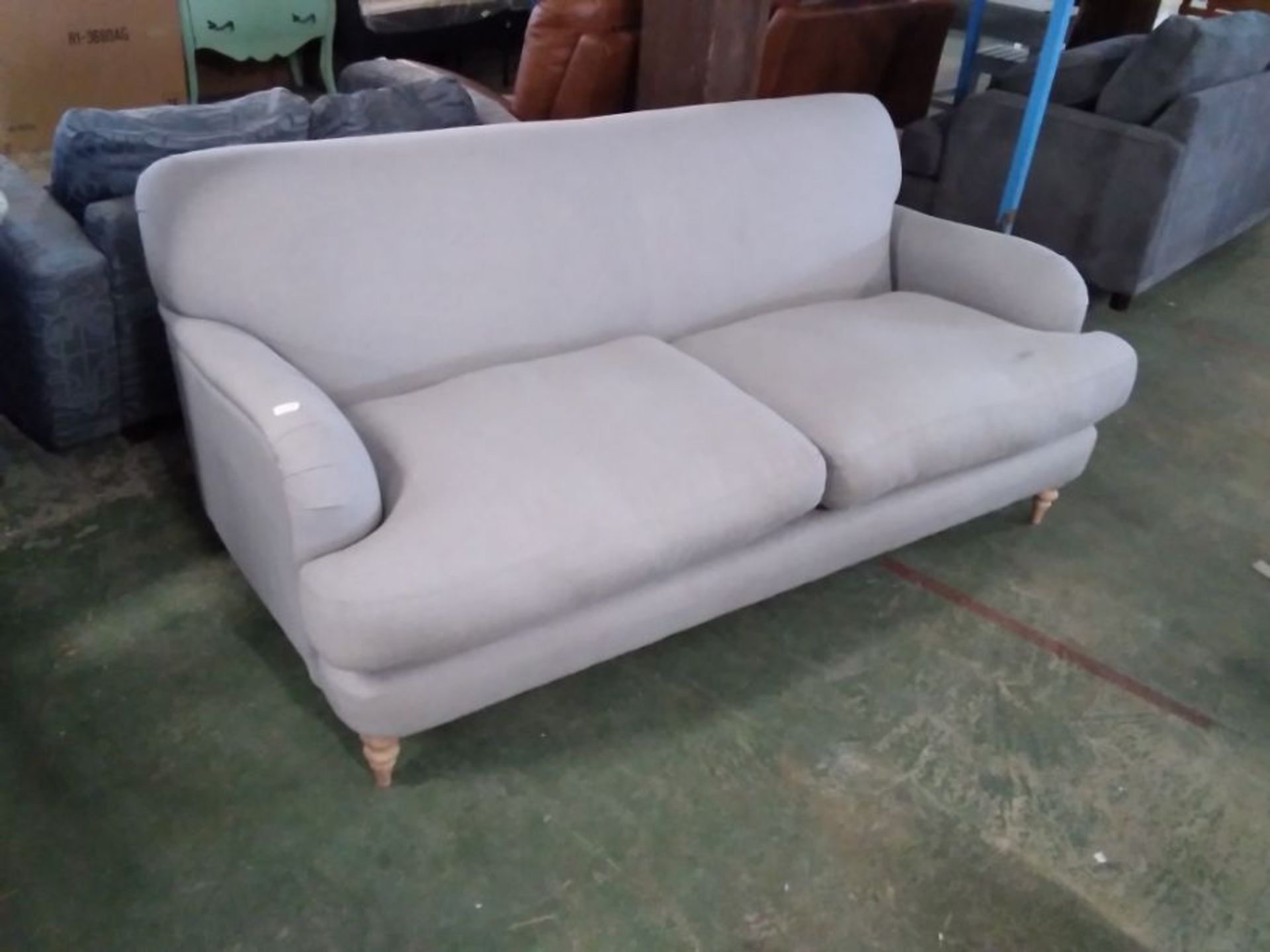 GREY FABRIC 3 SEATER SOFA (DIRTY MARKS) (TROO2756-