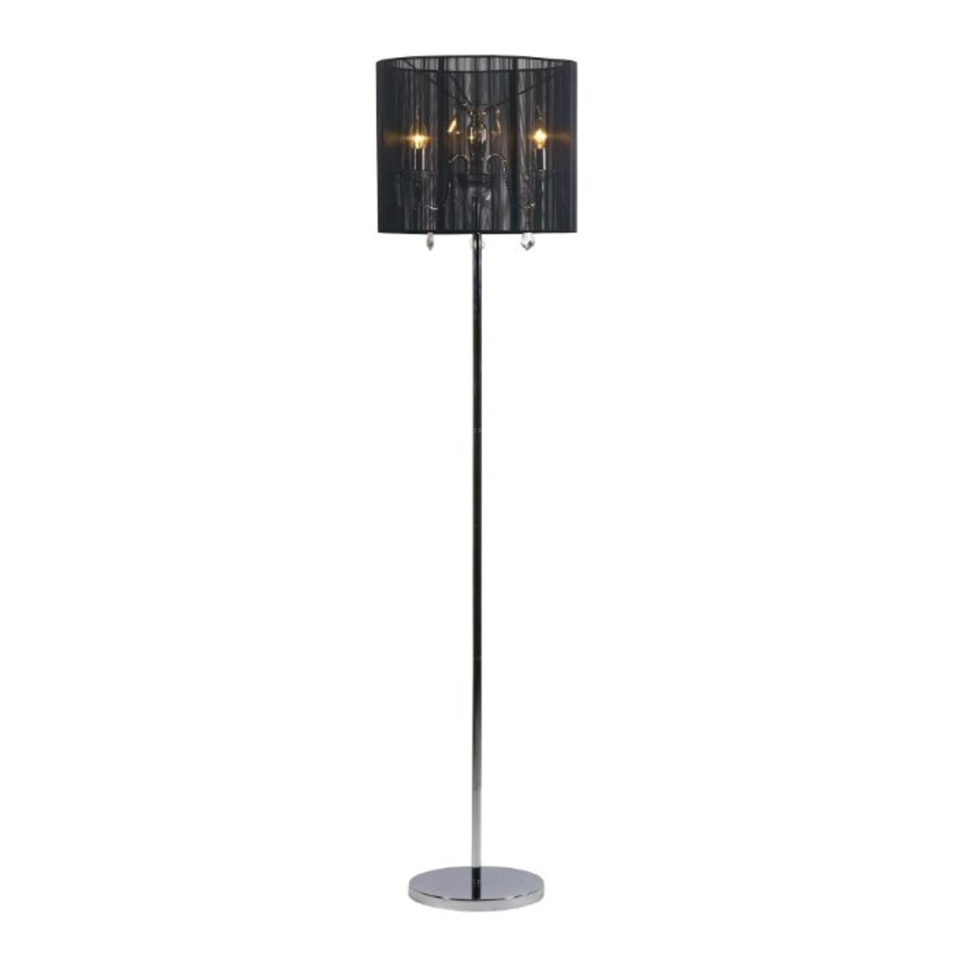 FLOOR LAMP IN CHROME SILVER SHADE (10)