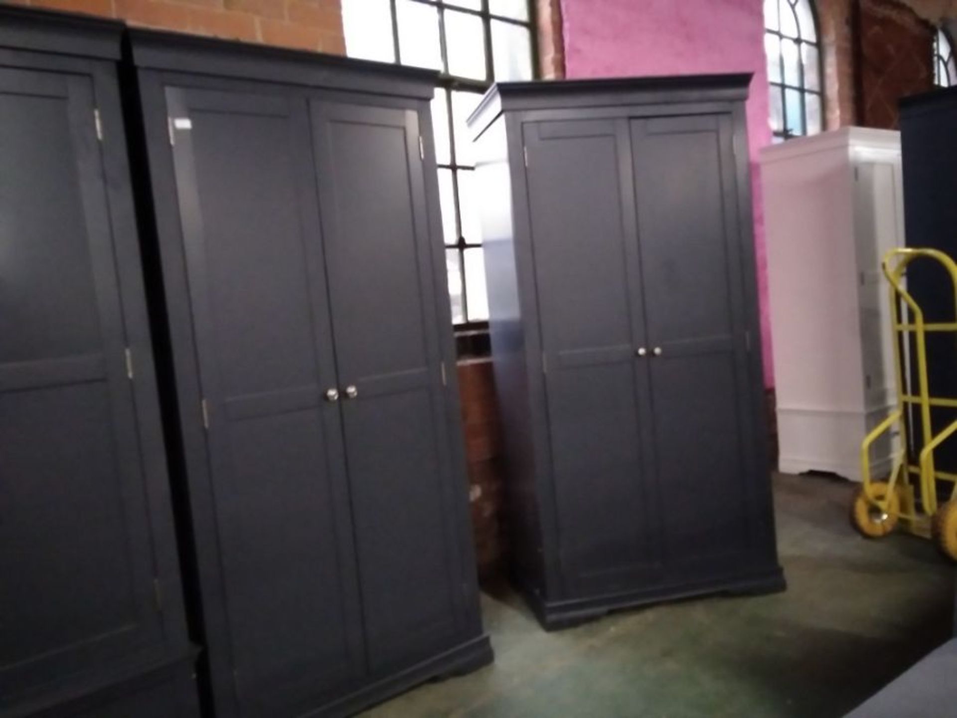 FLORENCE BLUE PAINTED DOUBLE WARDROBE (DAMAGED )