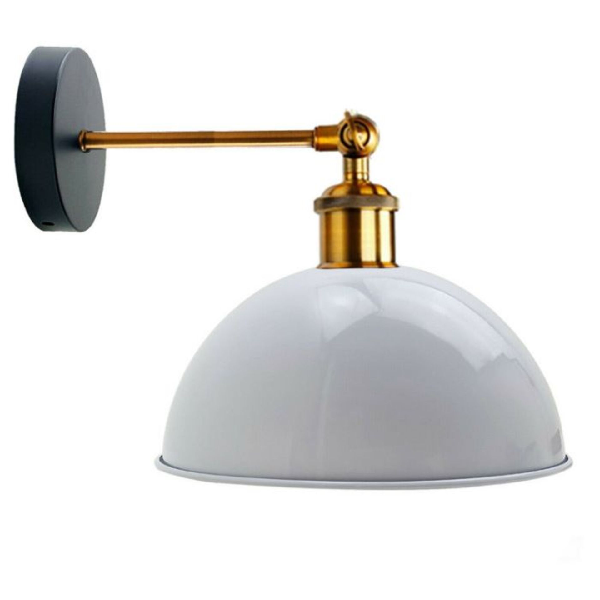 Hashtag Home, Winland 1 - Light Swing Arm (BRASS & WHITE SHADE) - RRP £29.99 (JDKS3118 - 28166/34)