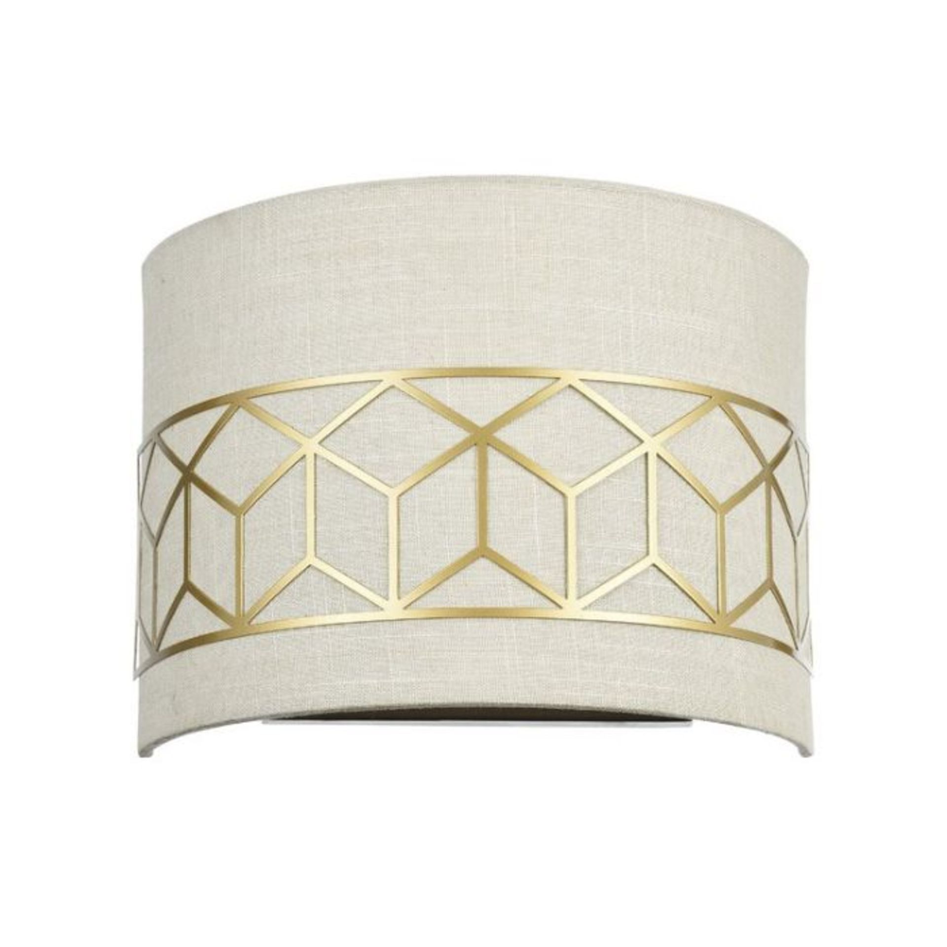 Canora Grey, Naveen 2-Light Fabric Flush Mount (IVORY & GOLD) - RRP £162.99 (MYMC1983 - 28166/10)