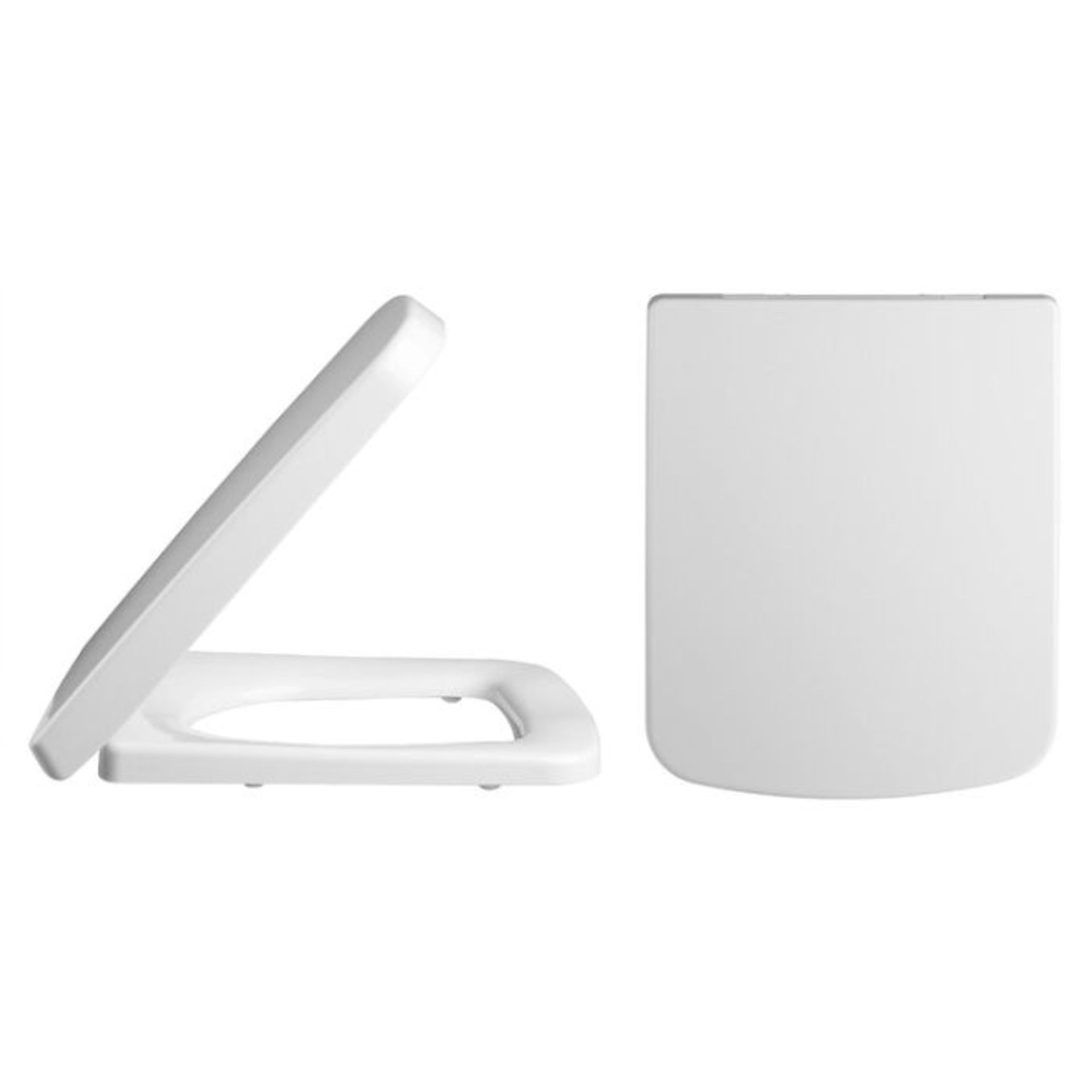 Nuie, Soft Close Rectangle Standard Toilet Seat (WHITE) (5.4cm H x 359cm W x 450mm D) - RRP £30.