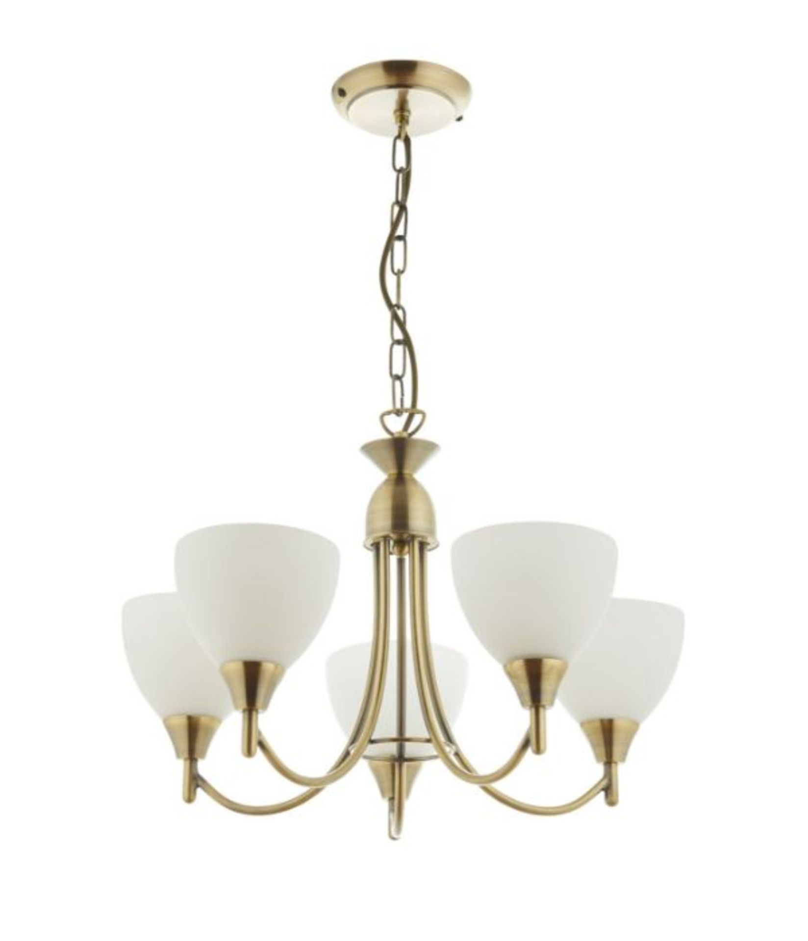 Three Posts, Barium 5-Light Shaded Chandelier (ANTIQUE BRASS) - RRP £75.99 (DSUK2500 - 28166/2)