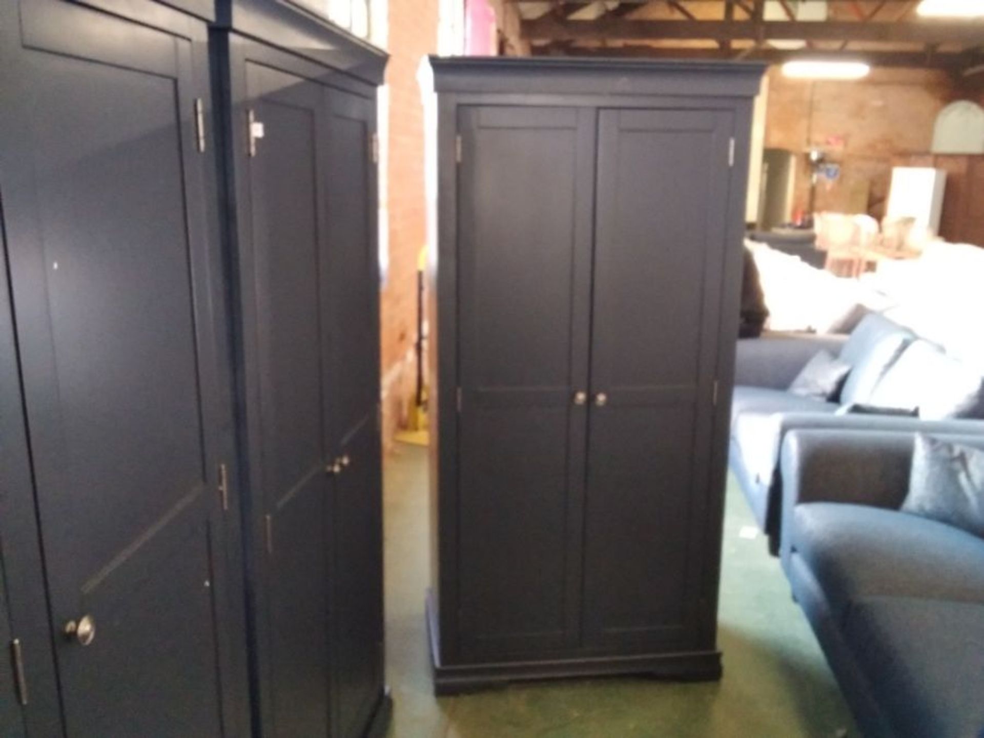FLORENCE BLUE PAINTED DOUBLE WARDROBE (SCRATCHED)