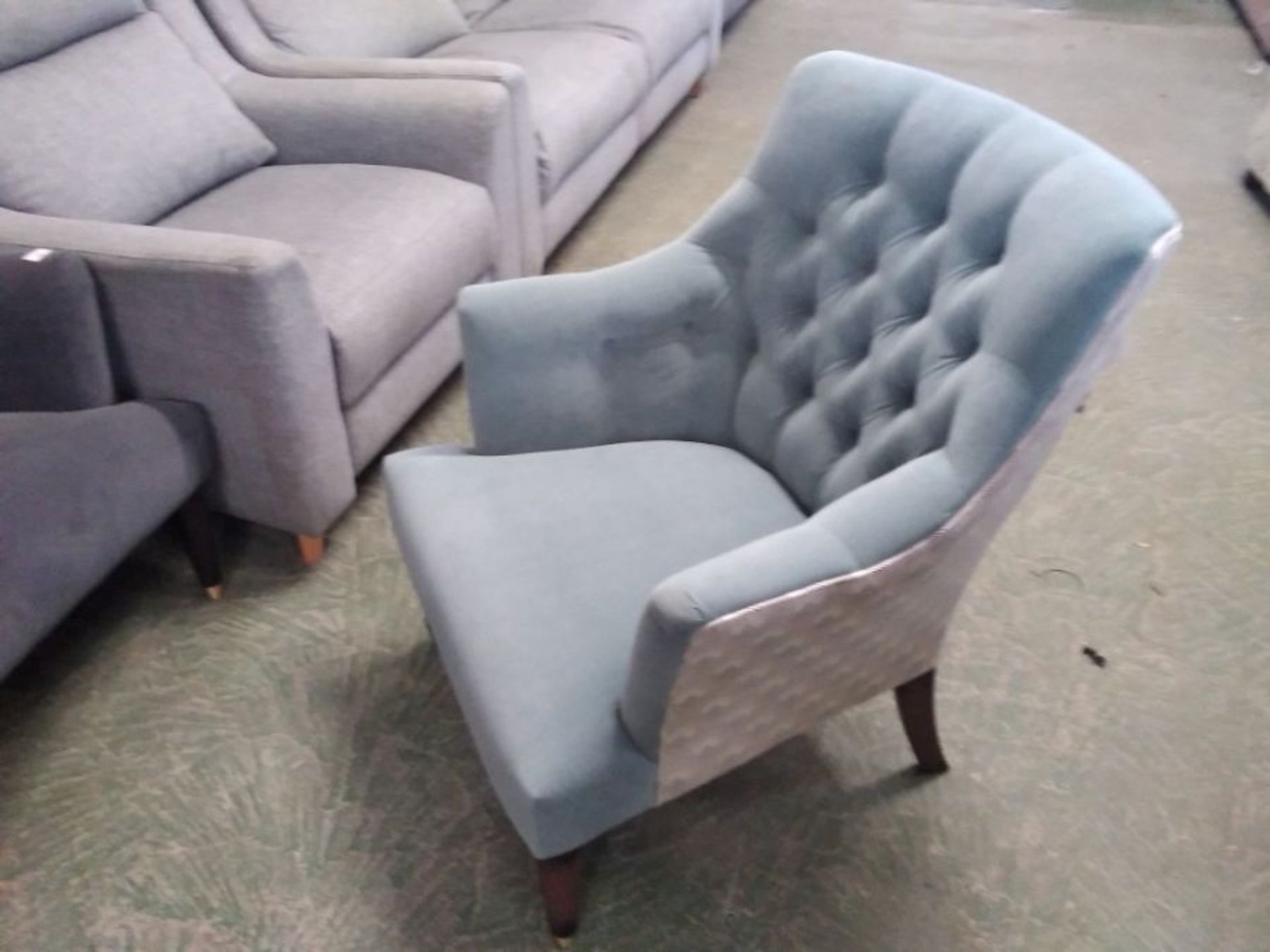 TEAL AND PATTERNED ACCENT CHAIR (TROO2806-WO103067 - Image 2 of 2