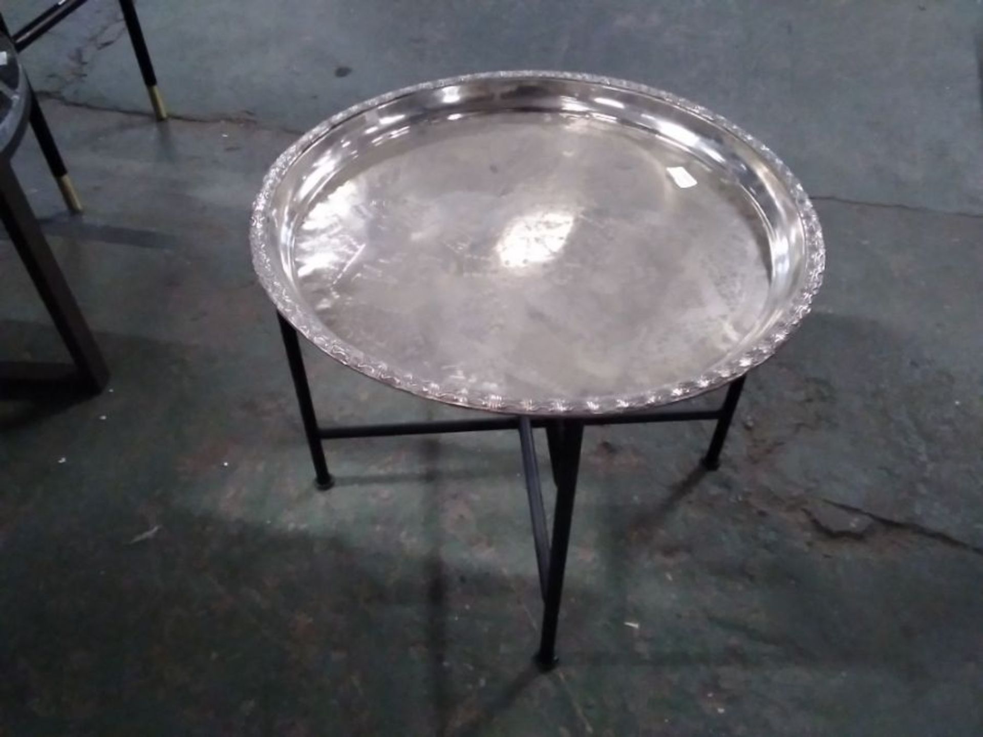 Antique Moroccan Silver Tray Table (61 -434 -702206)