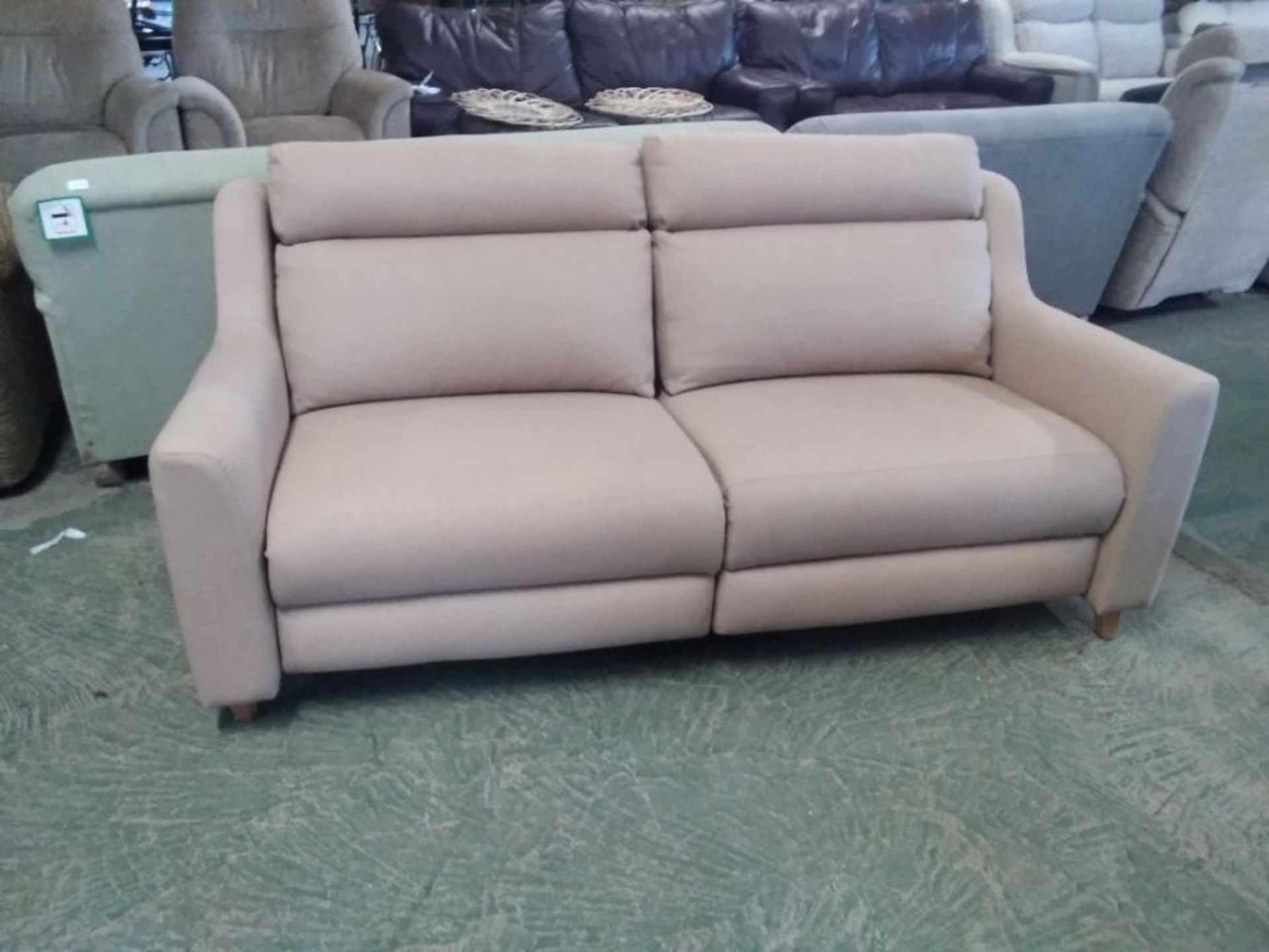 CREAM ELECTIC RECLINING 3 SEATER SOFA (TROO2806-WO - Image 2 of 2