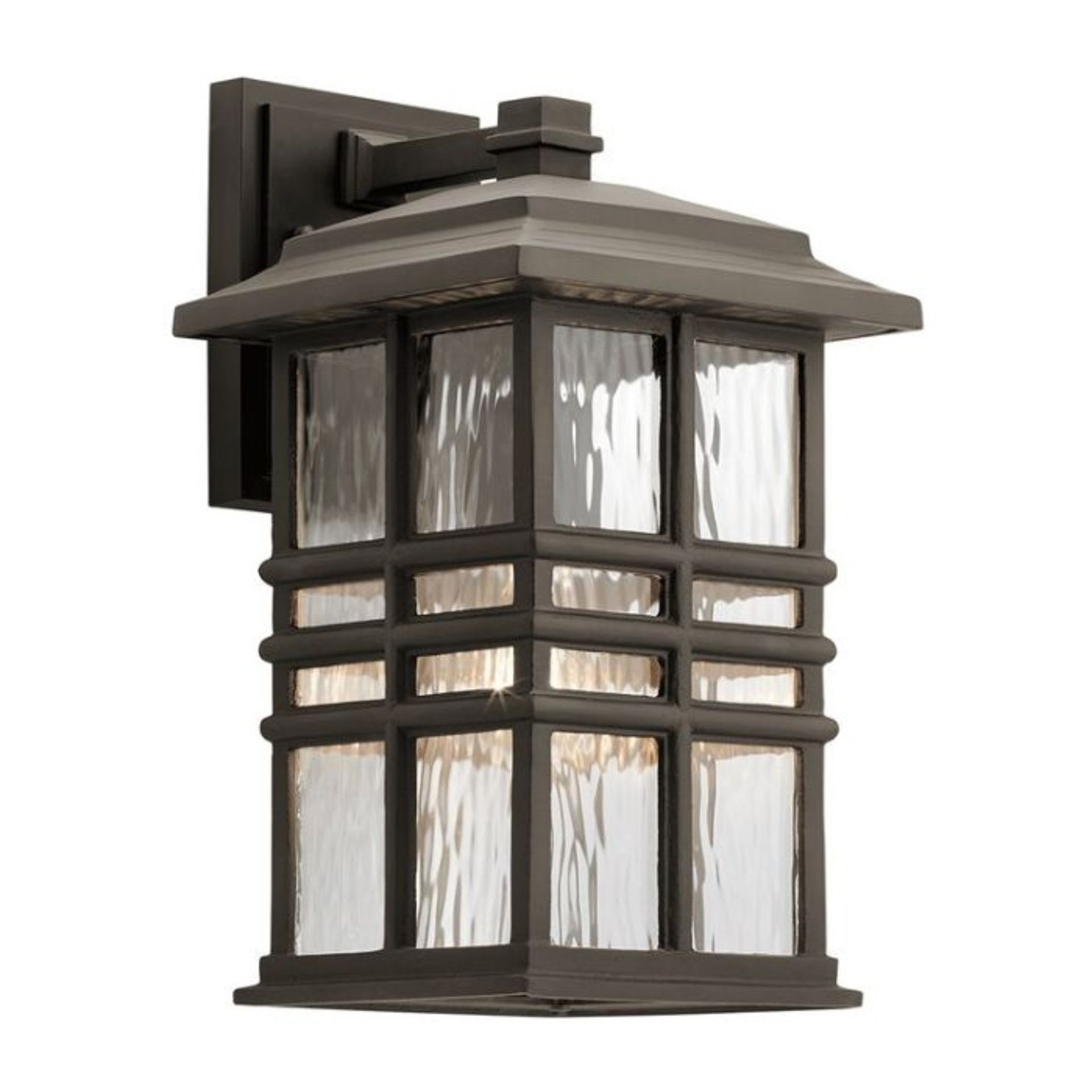 Dakota Fields, Kenwick Hammered Glass Wall Lantern (BLACK) - RRP £129.49 (ULL10413)