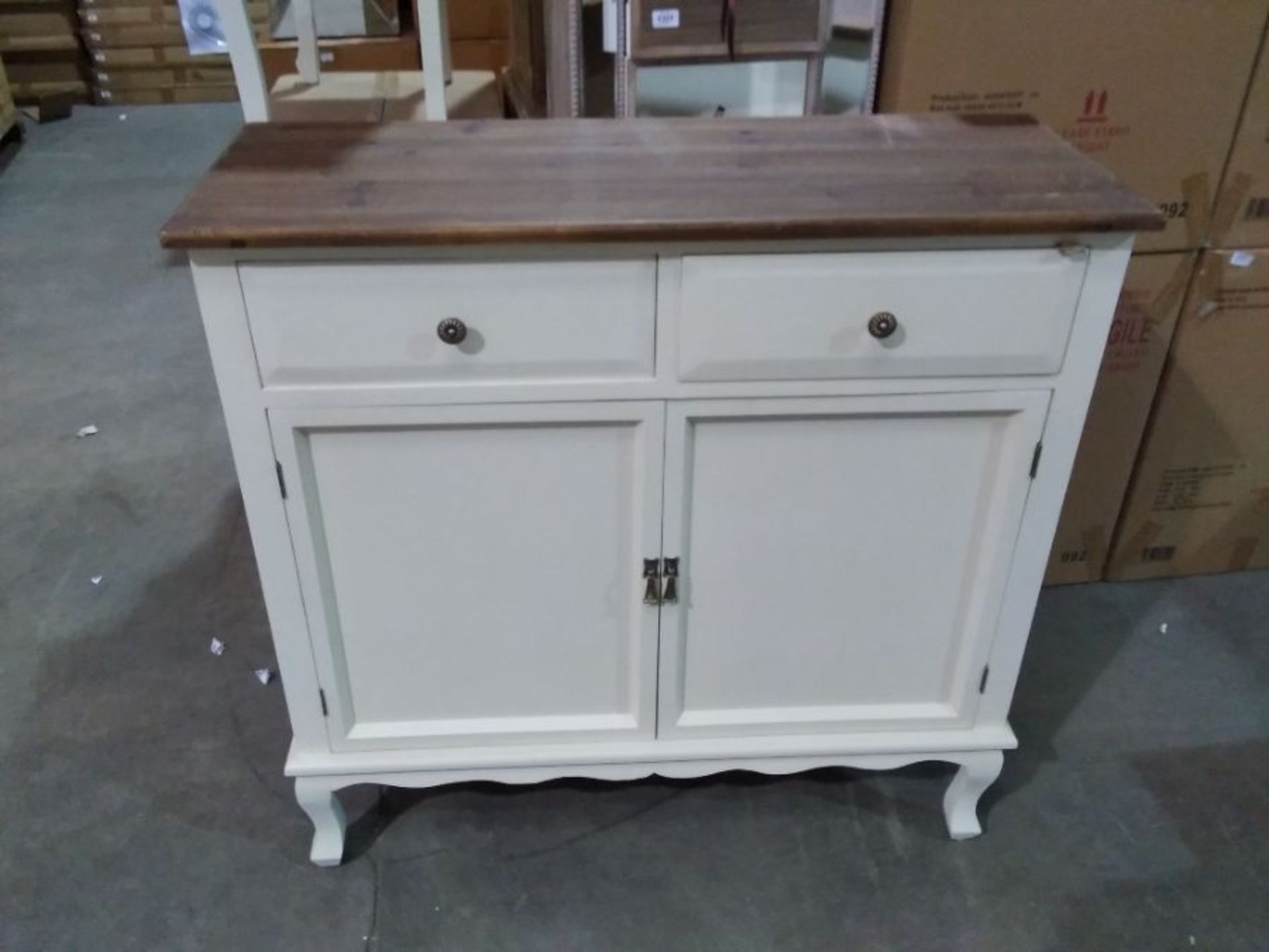 PAINTED & WOOD CABINET (BOXED, RETURN, NOT CHECKED