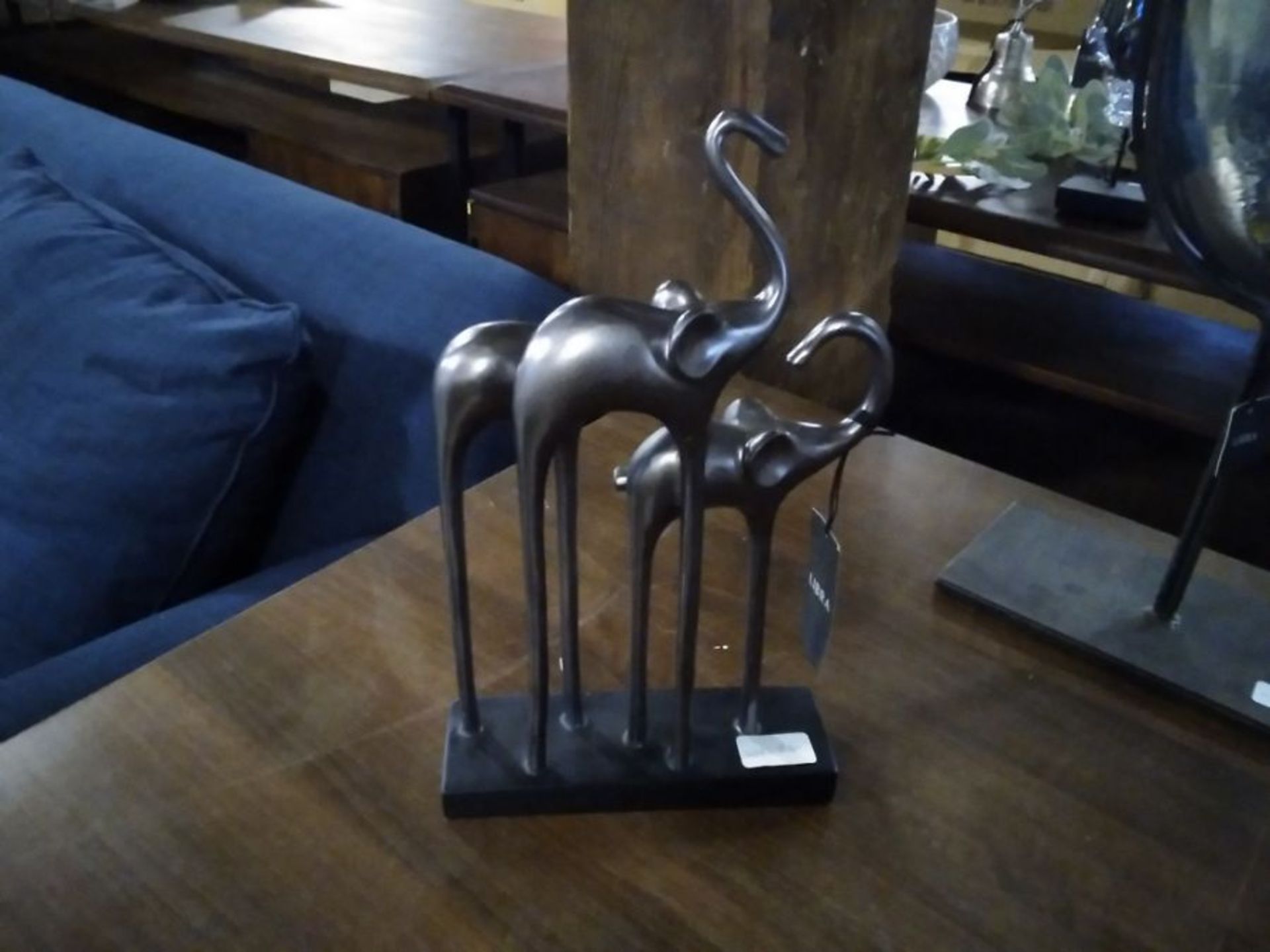 Abstract Elephant Sculpture In Gunmetal Grey (B/30 -422 -703184)