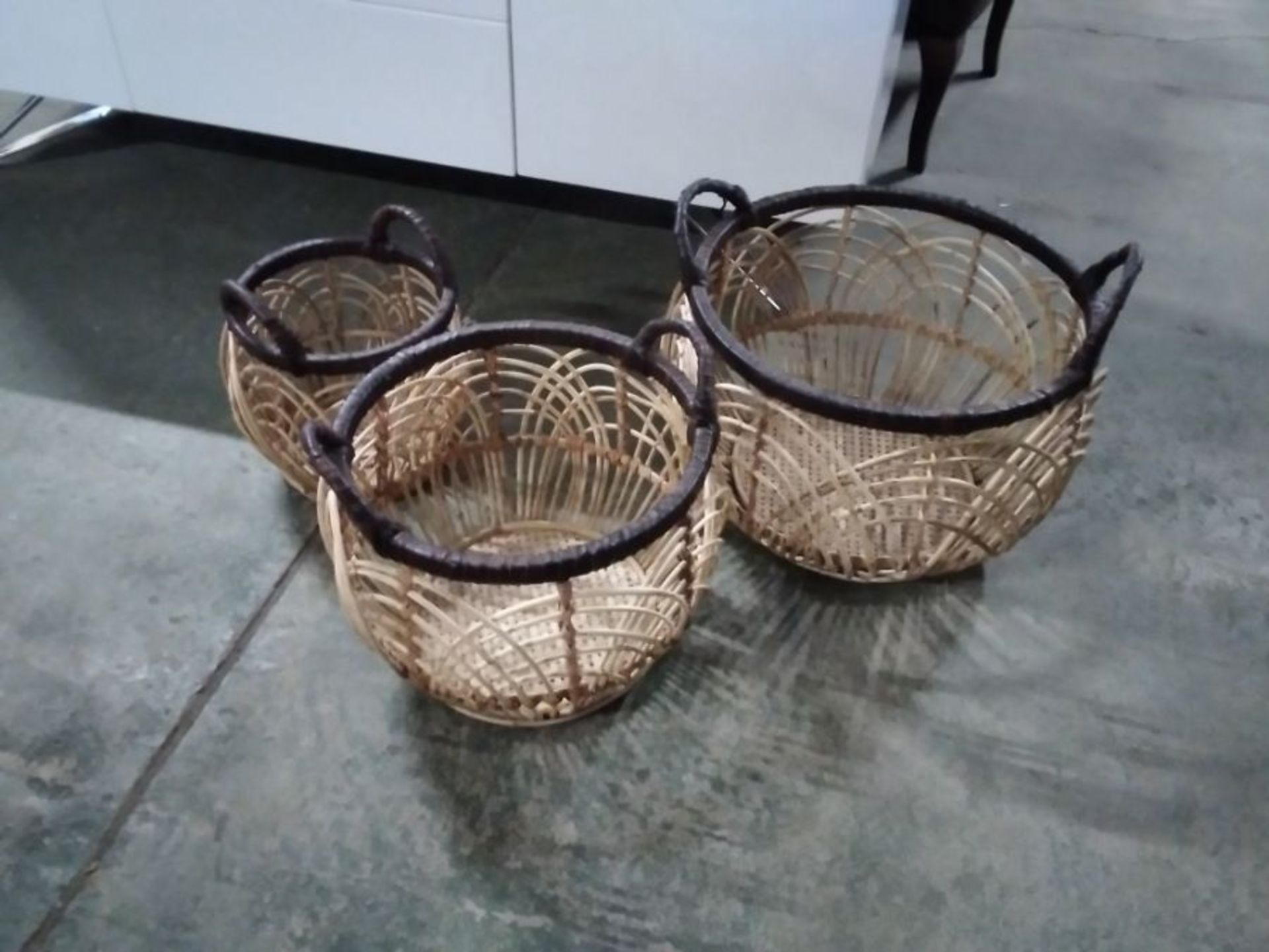 Basket Rattan Brown 45x45x32cm S/3 (B/17 -422 -900408)x 3