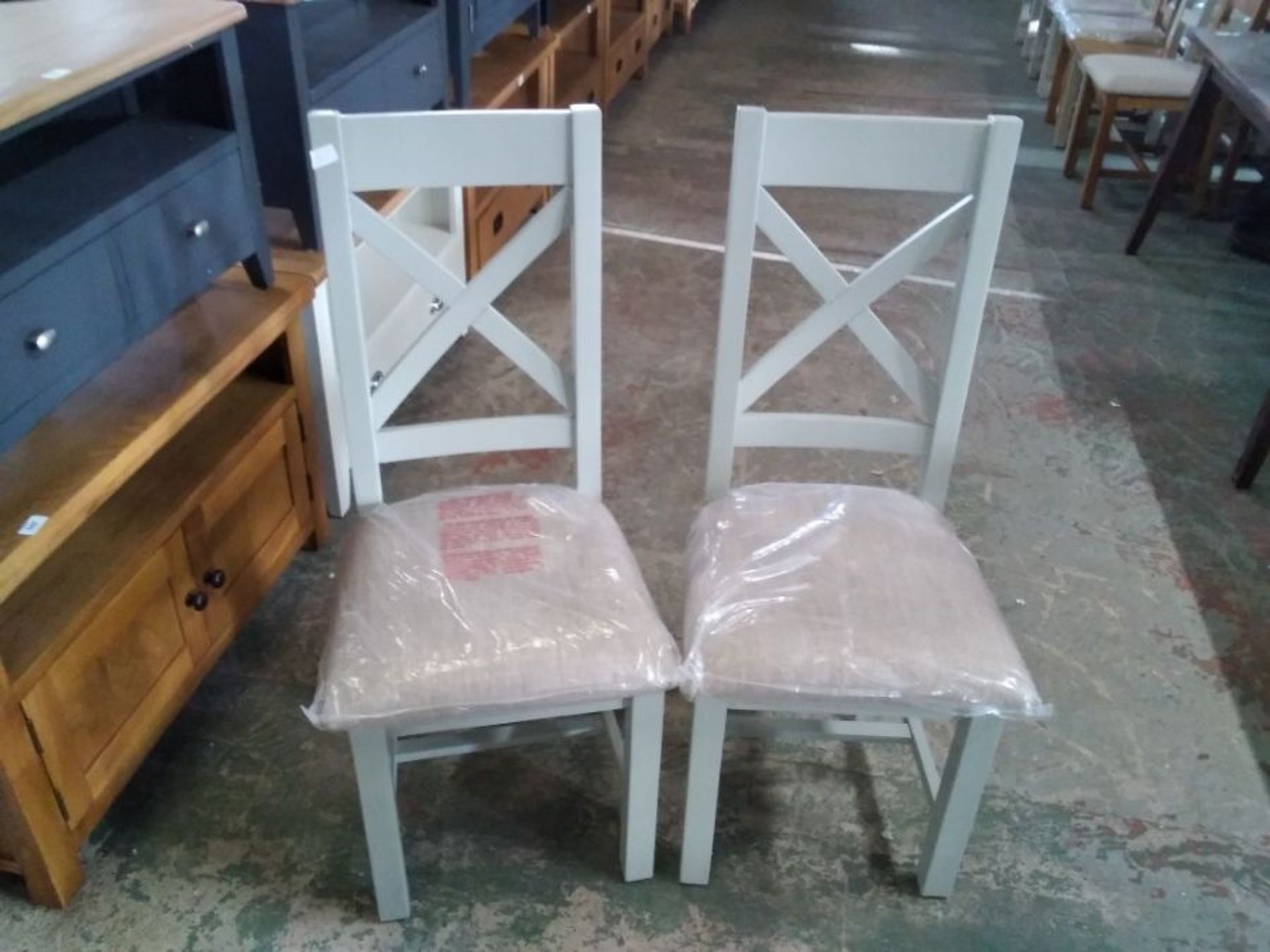 2 X GREY PAINTED CHAIRS