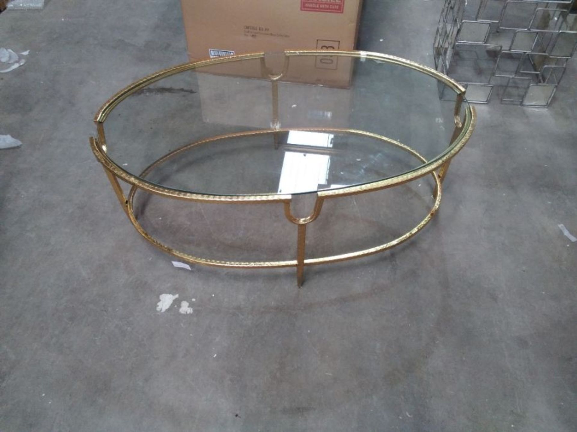 PARISIENNE GOLD GILT LEAF COFFEE TABLE (OPEN)