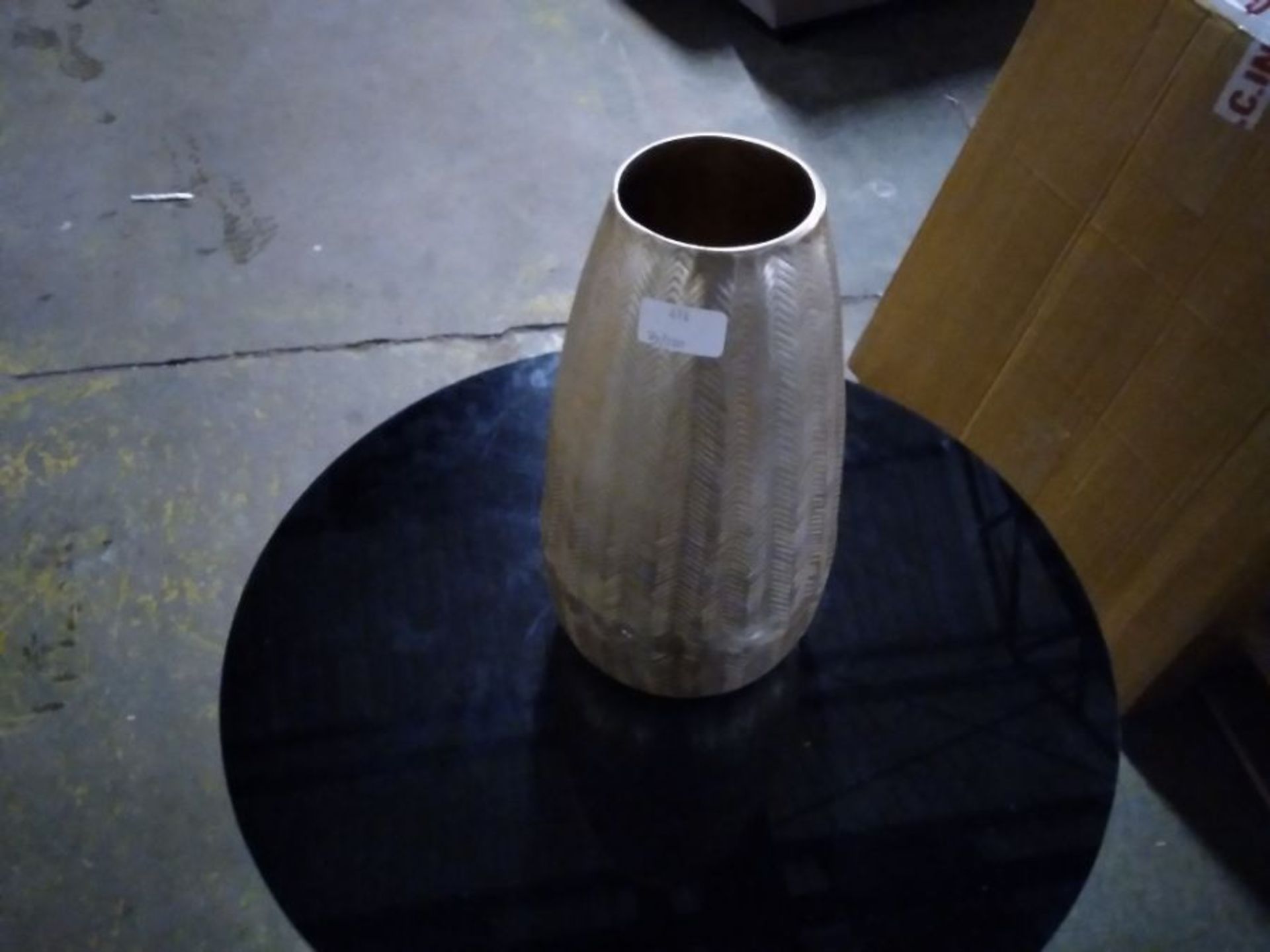 Herringbone Tapered Champagne 32cm Vase (B/220 -424 -704189)(DEFECT)