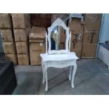 ANTIQUE WHITE SMALL DRESSING TABLE WITH MIRROR(BOX