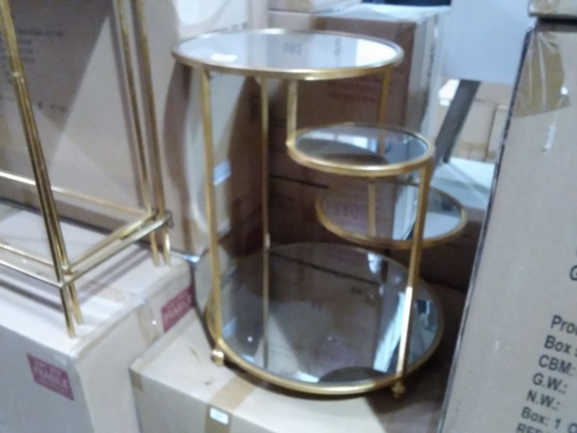 PARISIENNE GOLD GILT LEAF SIDE TABLE (BOXED, RETUR
