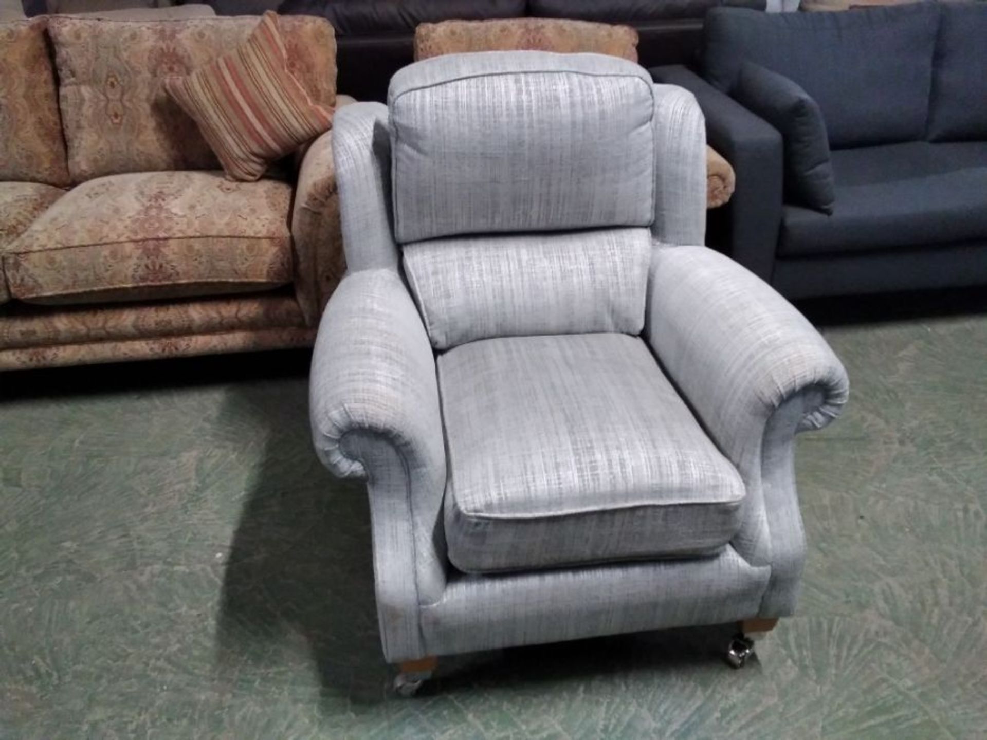 SILVER AND TEAL CHAIR (DIRTY MARKS (TROO2823-WO113