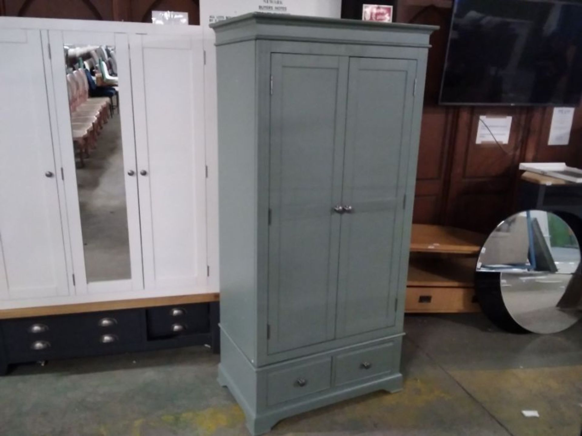 BANBURY CACTUS GREEN DOUBLE WARDROBE(MARKED)