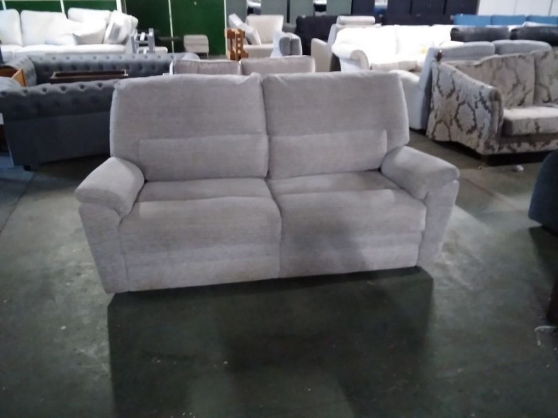 GREY PATTERNED HIGH BACK 3 SEATER SOFA (TROO2751-W