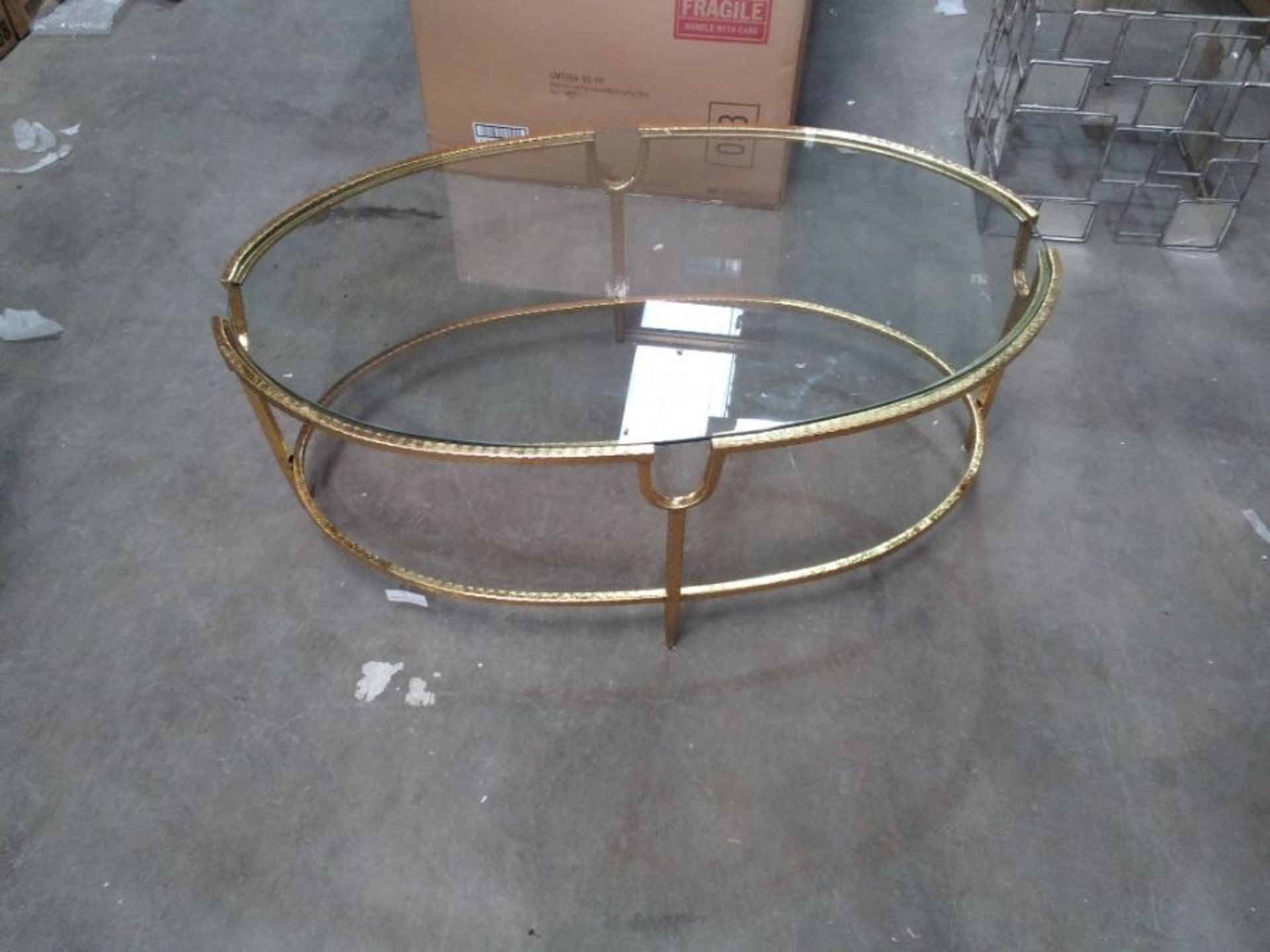 PARISIENNE GOLD GILT LEAF COFFEE TABLE (BOXED, RET