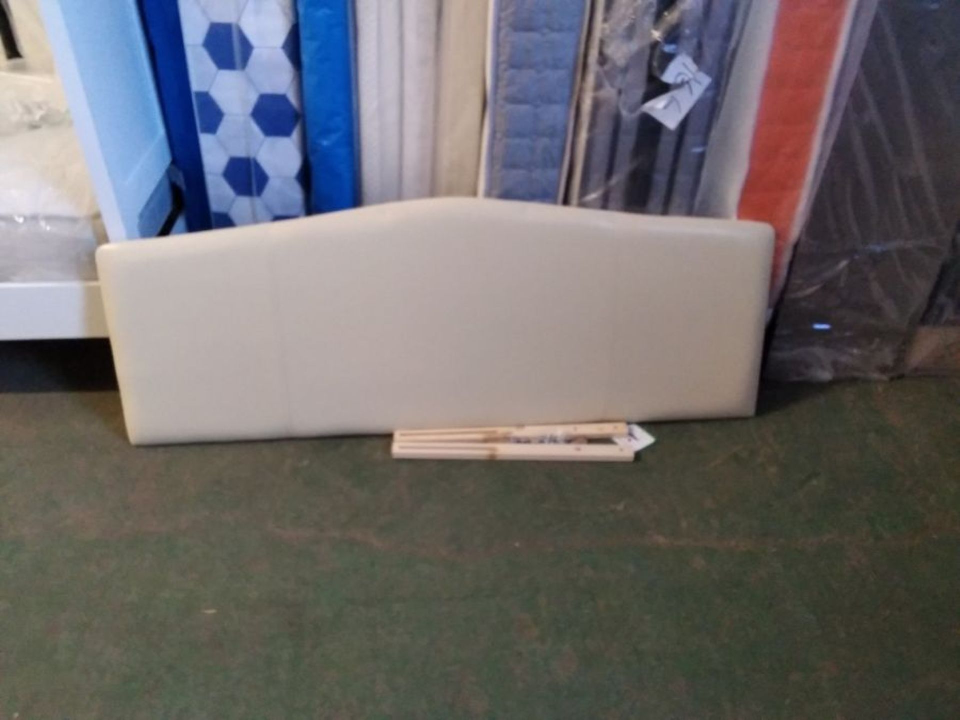 KING SIZE FAUX LEATHER HEADBOARD (MISSING FIXINGS