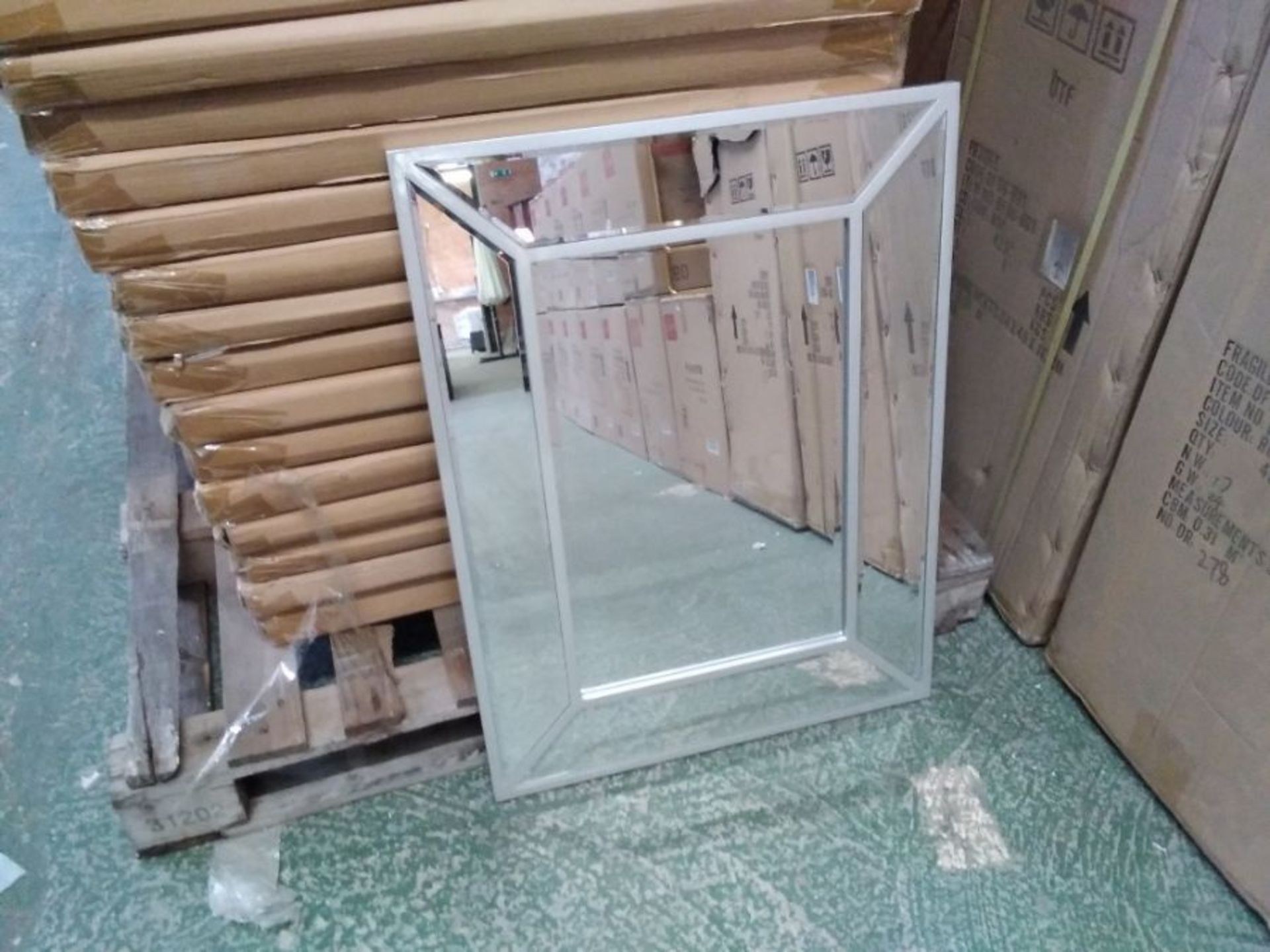 SILVER MIRROR (83CM X 63CM) (BOXED RETURN NOT CHEC