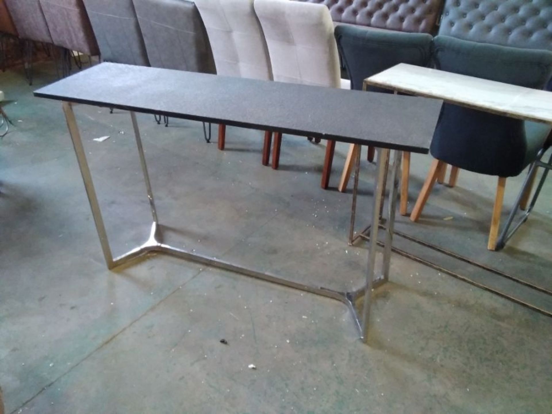 CHROME CONSOLE TABLE WITH GRANITE TOP (700769-7047