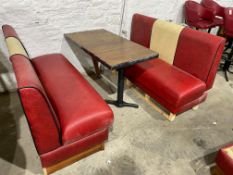 Red and White Leatherette Booth Seating Comprising, 2no. Booth Benches 1500 x 610mm & Wall Supported