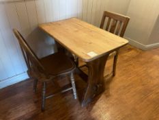 Timber Top Dining Table Complete with 2no. Chairs