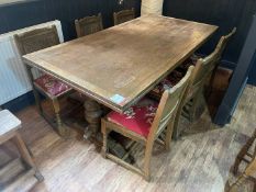 Timber Top Dining Table Complete with 6no. Legs as Illustrated, Please Note: Table May Require