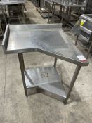 Stainless Steel Corner Preparation Table, 750 x 720mm 750 x 720mm