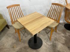 Timber Top Cafe Table, 500mmx500mm; With 2no. Chairs, Please Note: There is NO VAT on the HAMMER