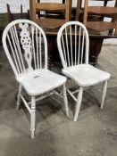 2no. White Timber Spindle Back Chairs