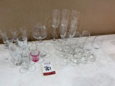 Quantity of Glassware Comprising; 7no. Port Glasses, 4no. Sherry Glasses, 5no. Champagne Flutes,