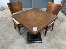 Timber Top Dining Table Complete With 2no. Leatherette Timber Frame Dining Chairs