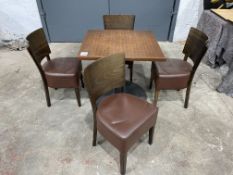 Timber Top Dining Table Complete With 4no. Leatherette Timber Frame Dining Chairs