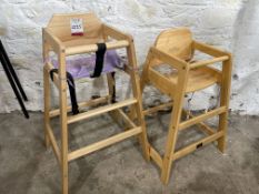 2no. Timber Highchairs, Please Note: There is NO VAT on the HAMMER Price of this Lot